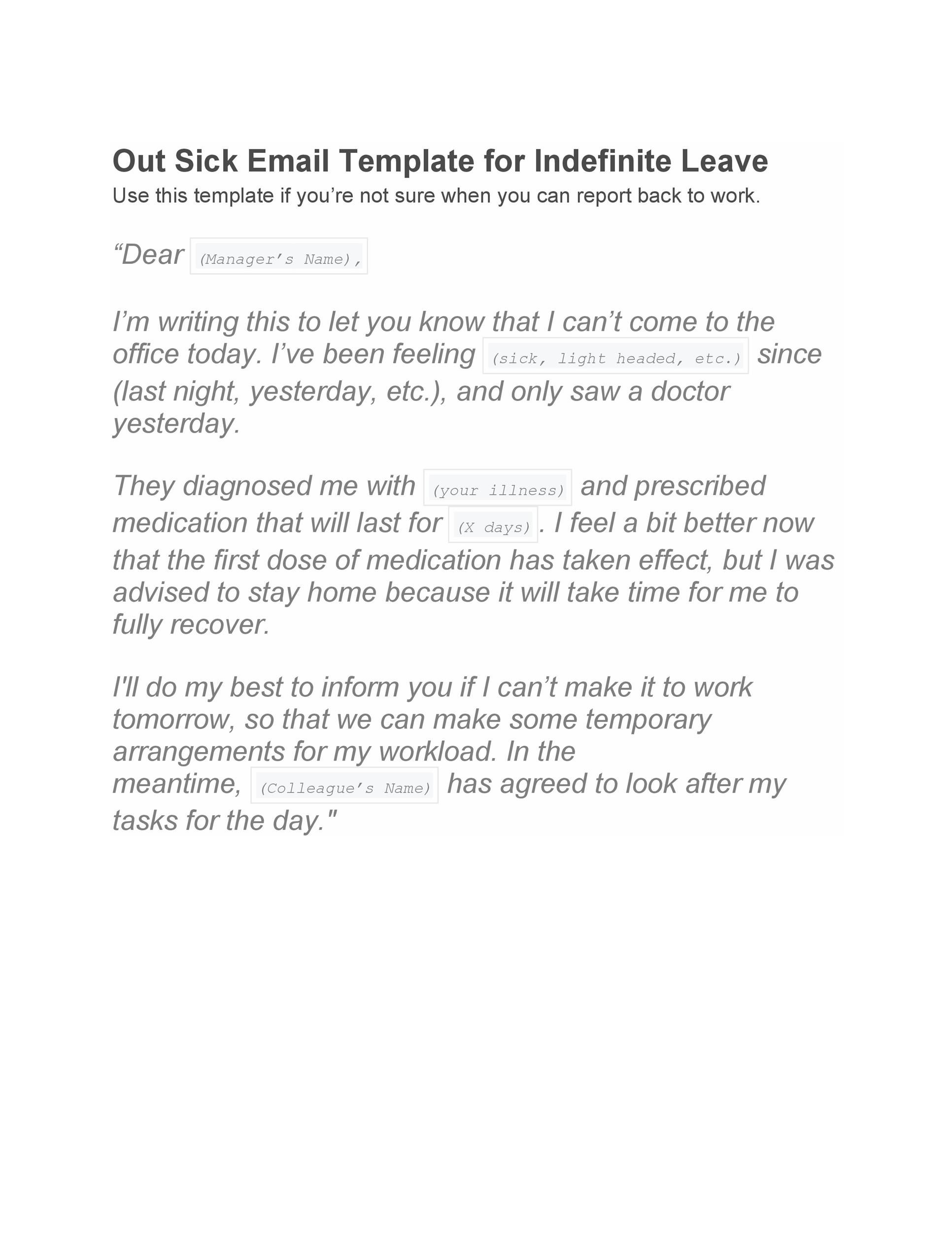 How To Write An Email Asking For Sick Leave