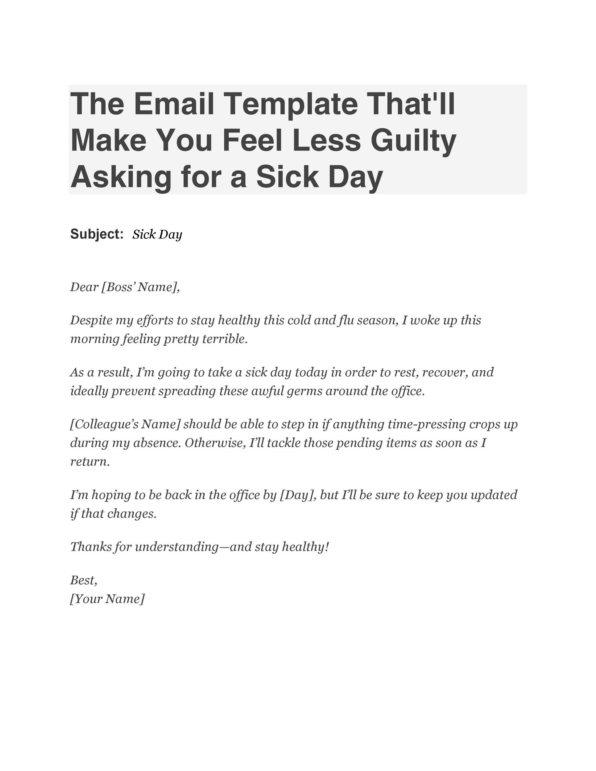 49-professional-sick-leave-email-templates-templatelab