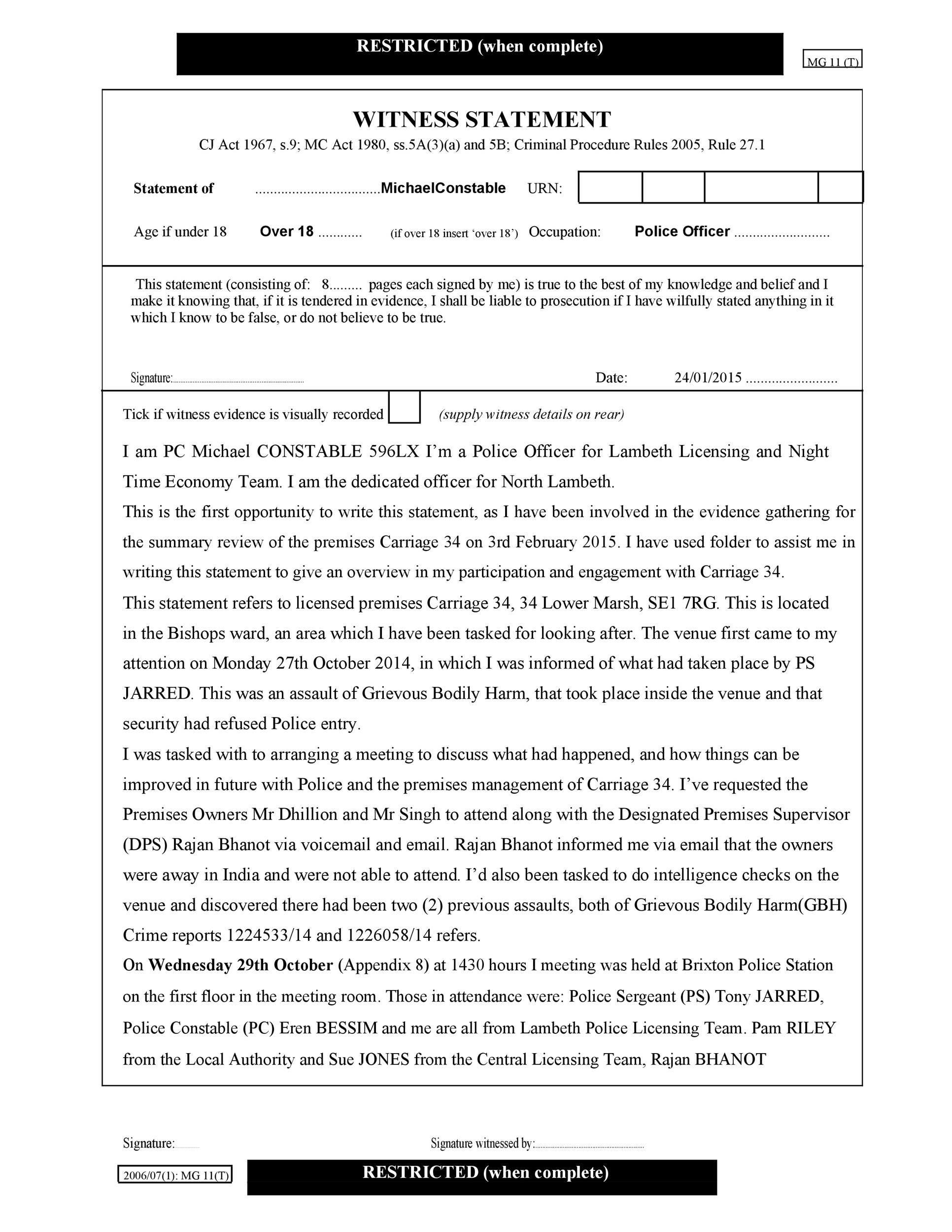 Free witness statement form 02