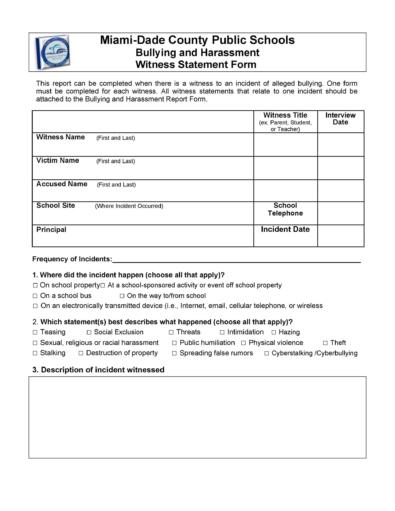 50 Professional Witness Statement Forms &amp; Templates ᐅ TemplateLab