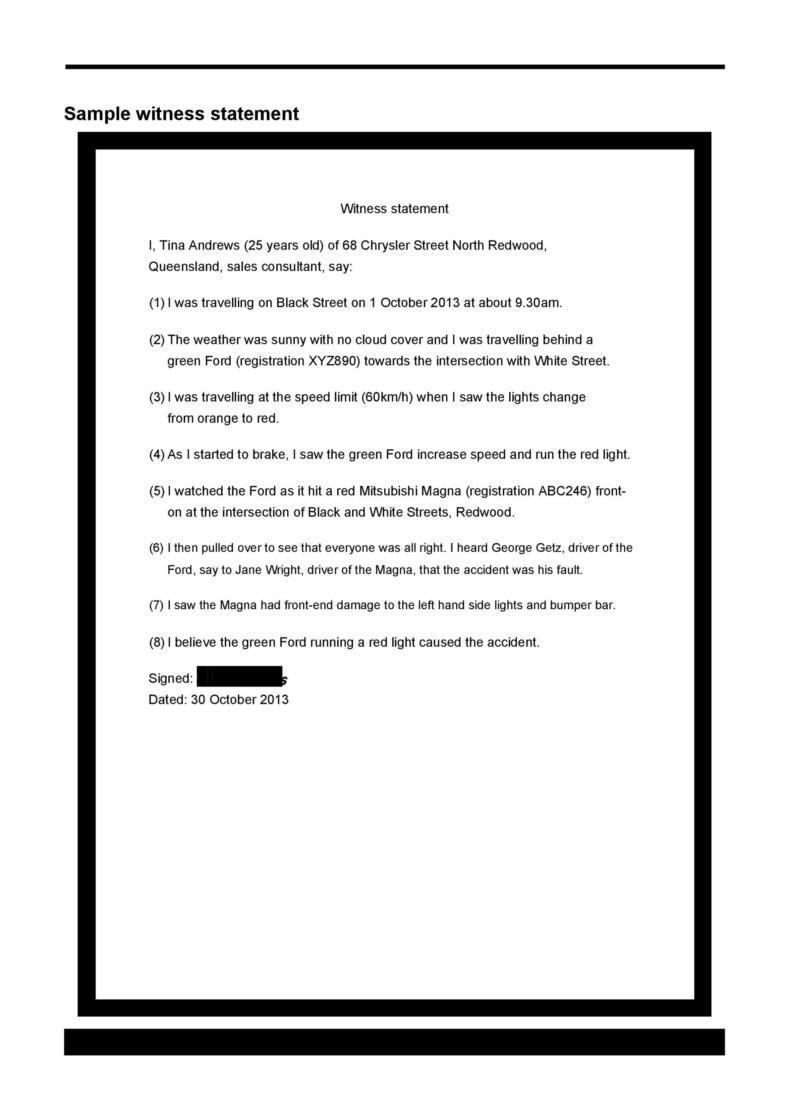 personal statement of truth template