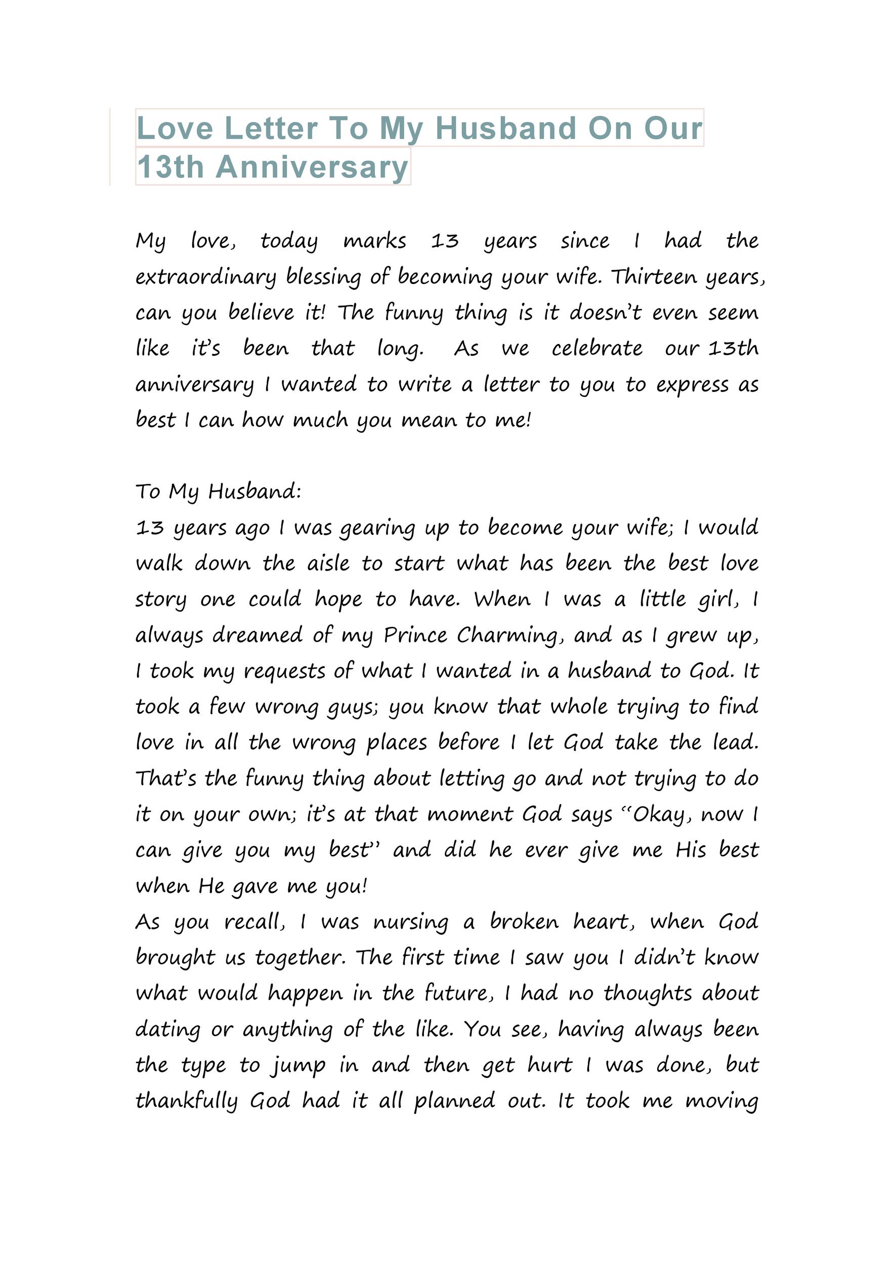 Letter To Wife From Husband from templatelab.com