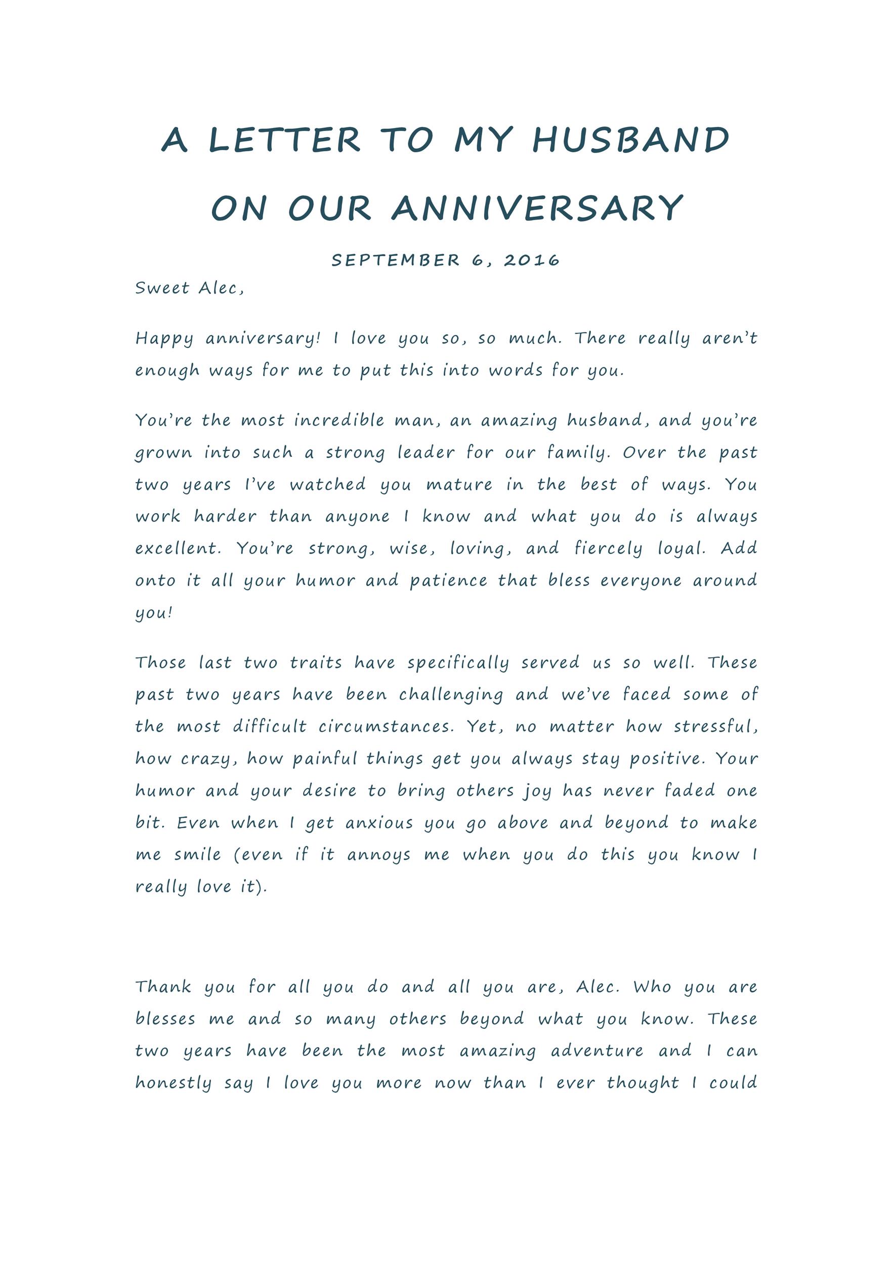 Romantic Anniversary Letters For Him Or Her Templatelab