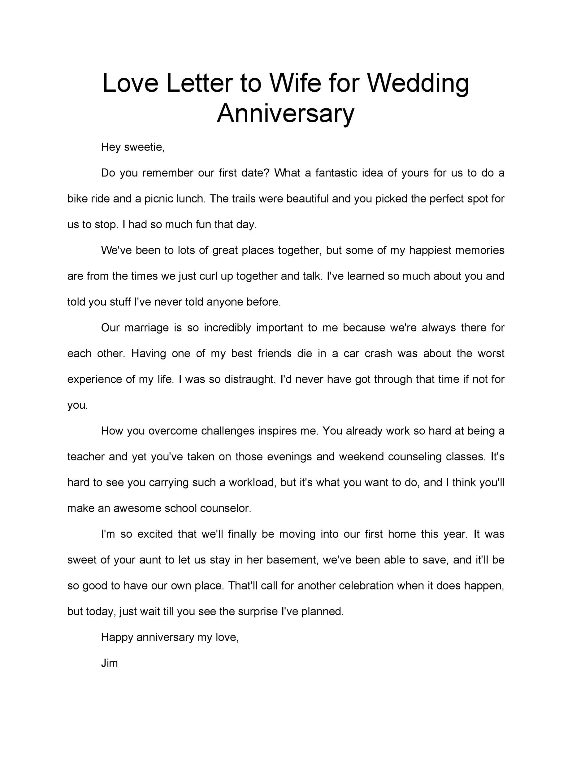 Romantic Anniversary Letters For Him Or Her Templatelab