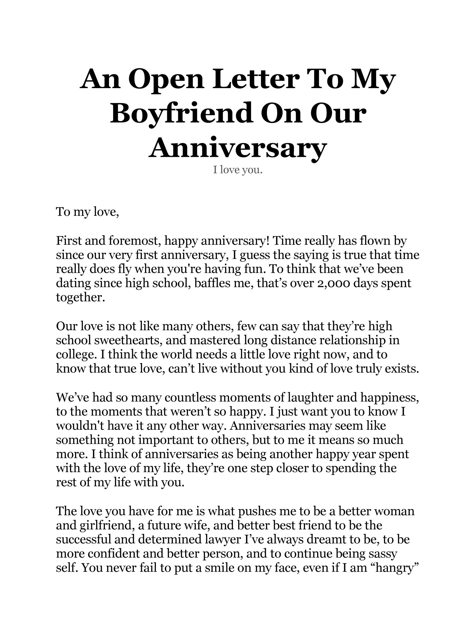 Anniversary Letter To Girlfriend from templatelab.com