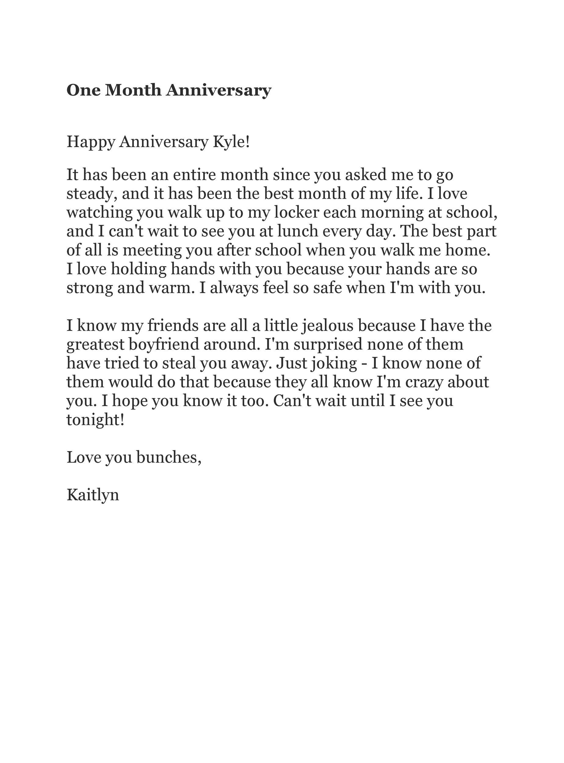 Happy 10 Month Anniversary Letter from templatelab.com