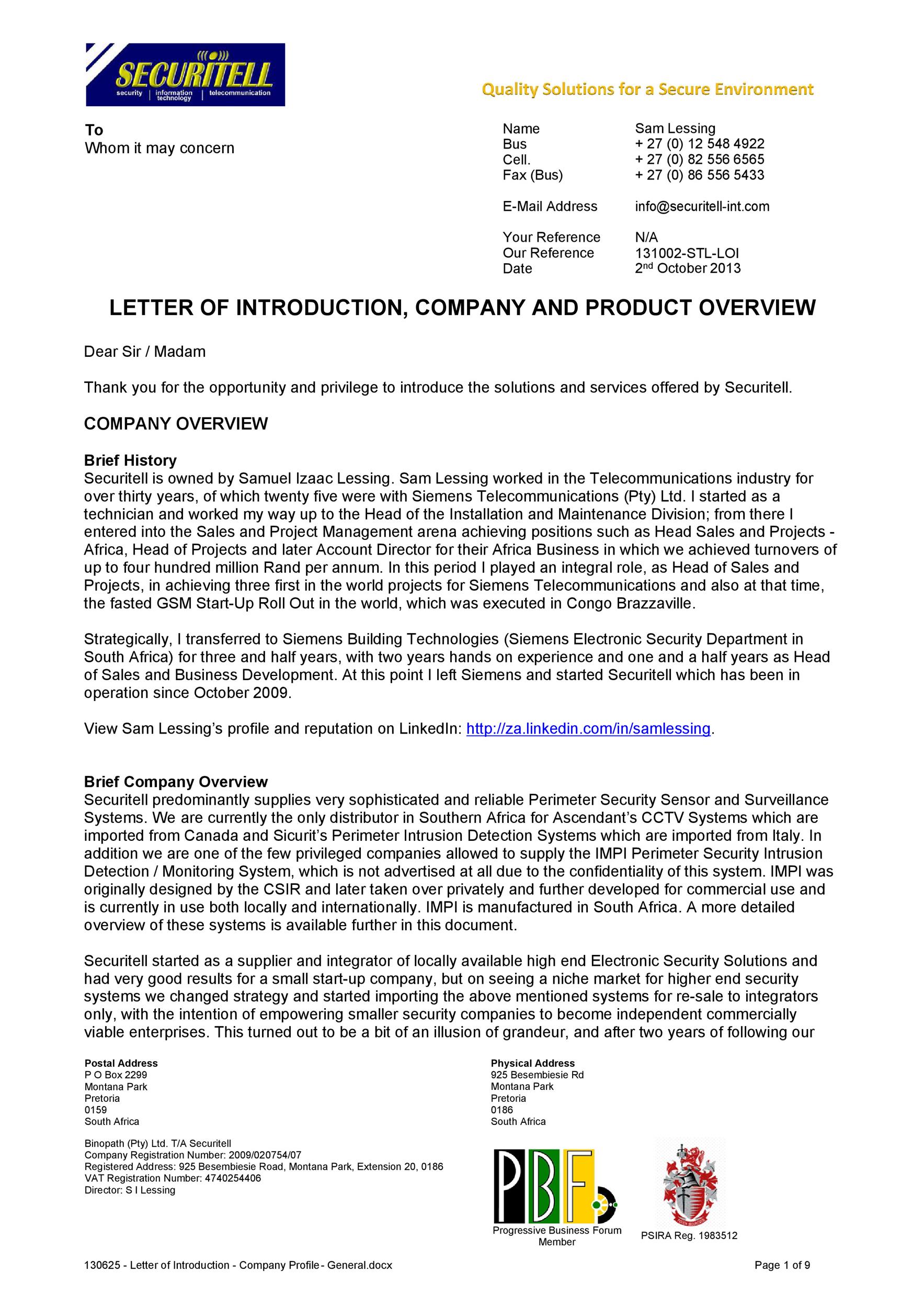 Free business introduction letter 02