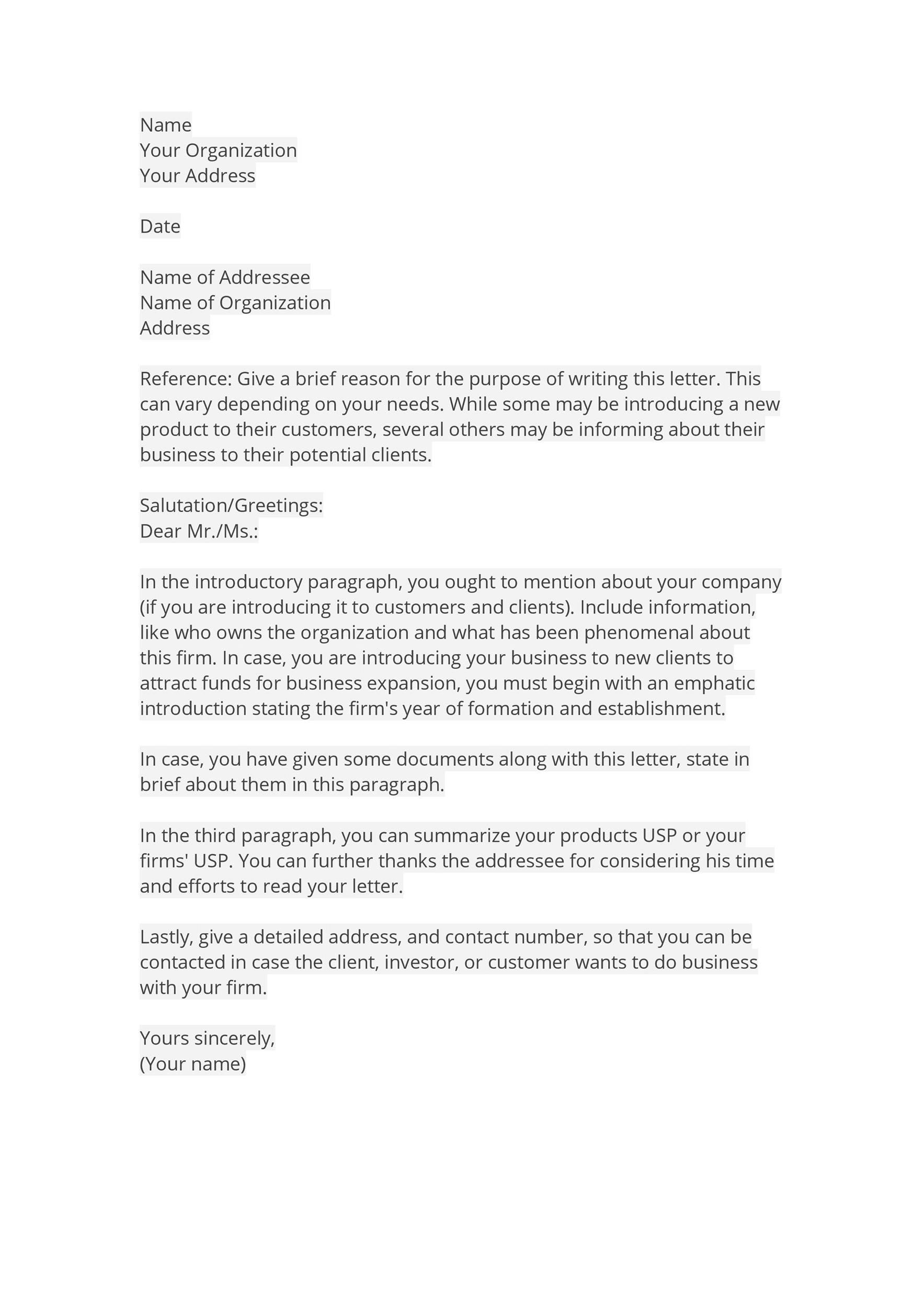 Free business introduction letter 07