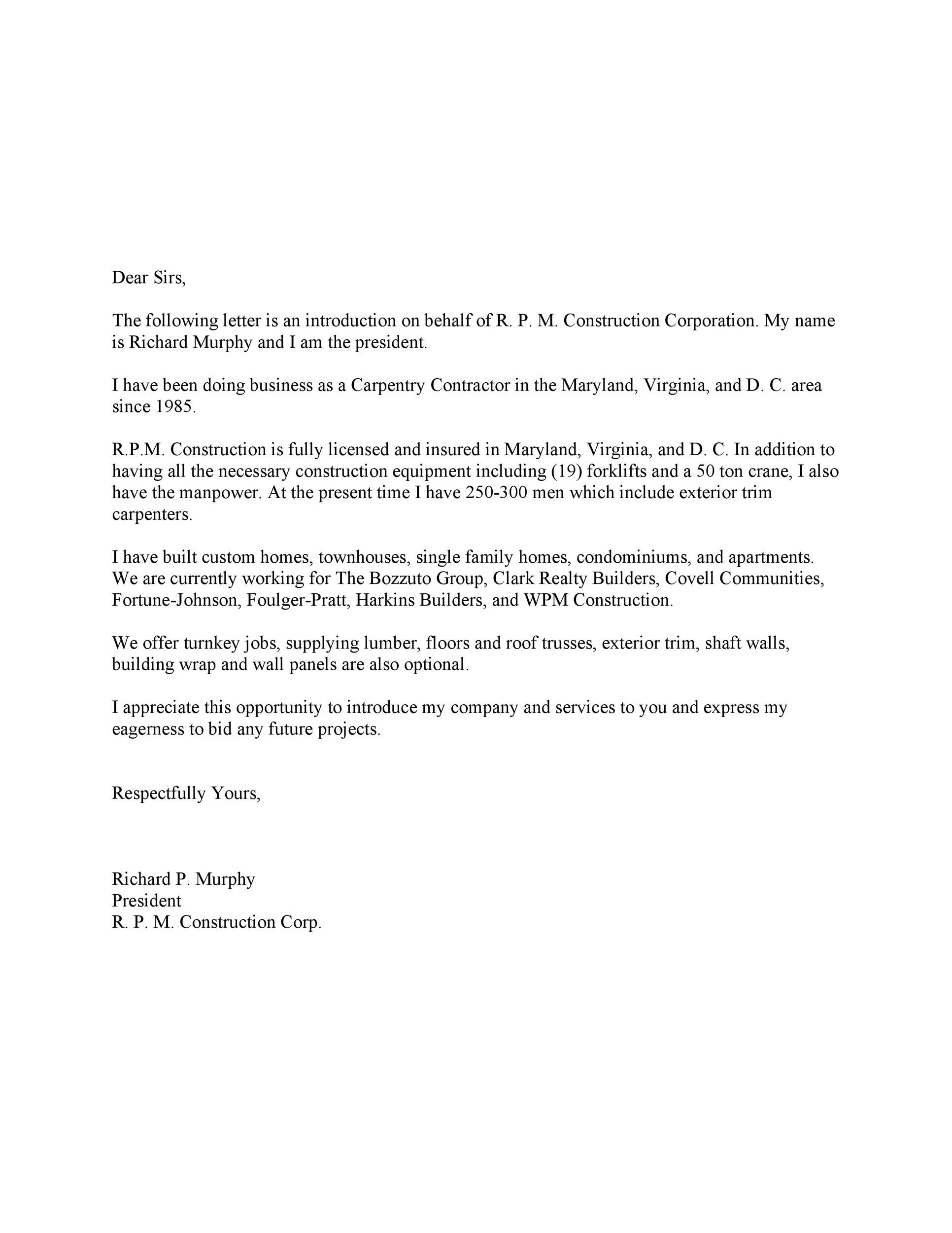 Free business introduction letter 13