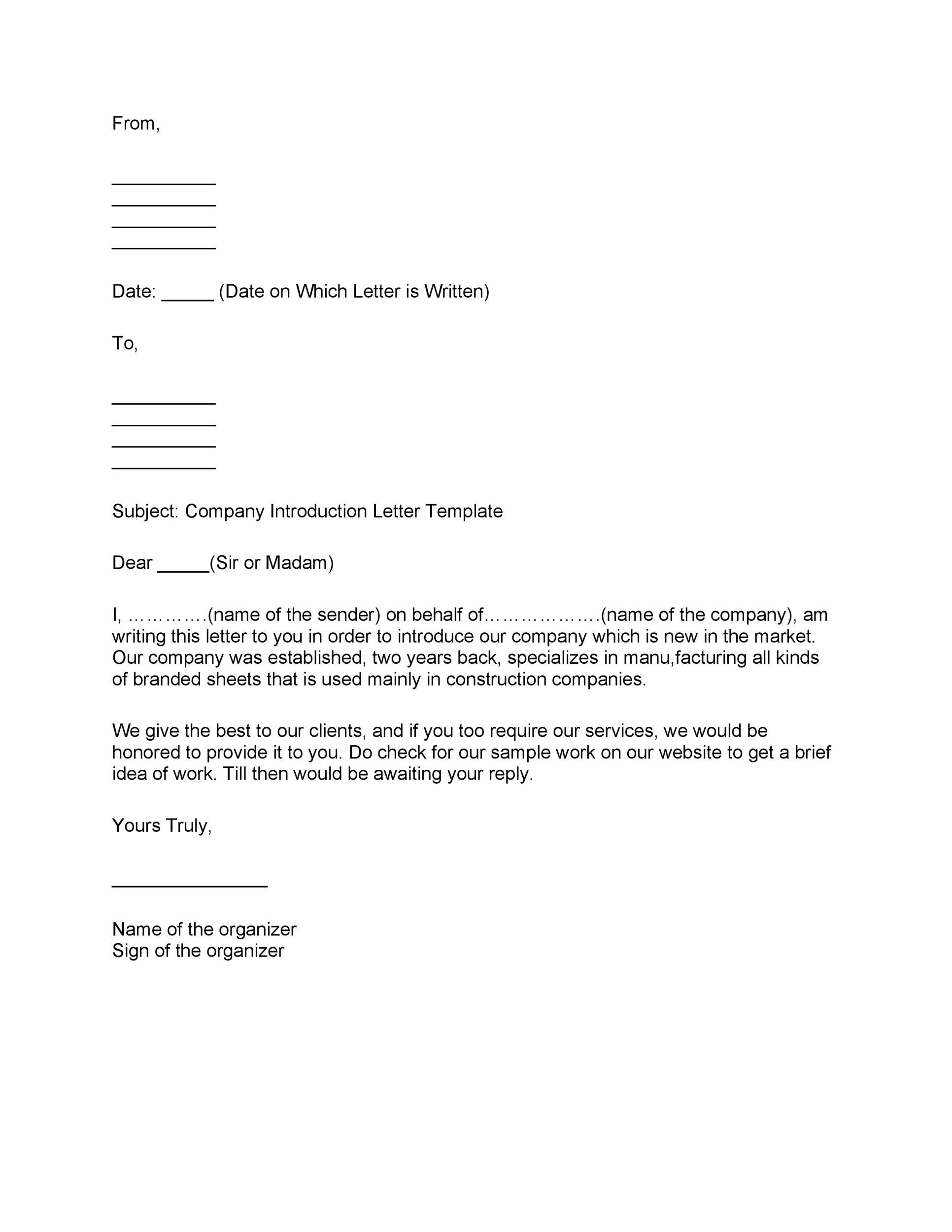 Free business introduction letter 24