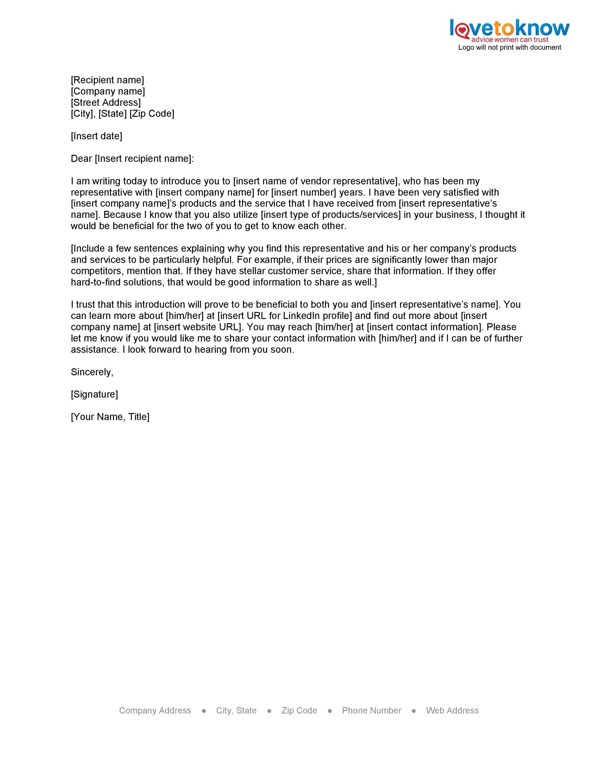 Sample Business Intro Letter from templatelab.com