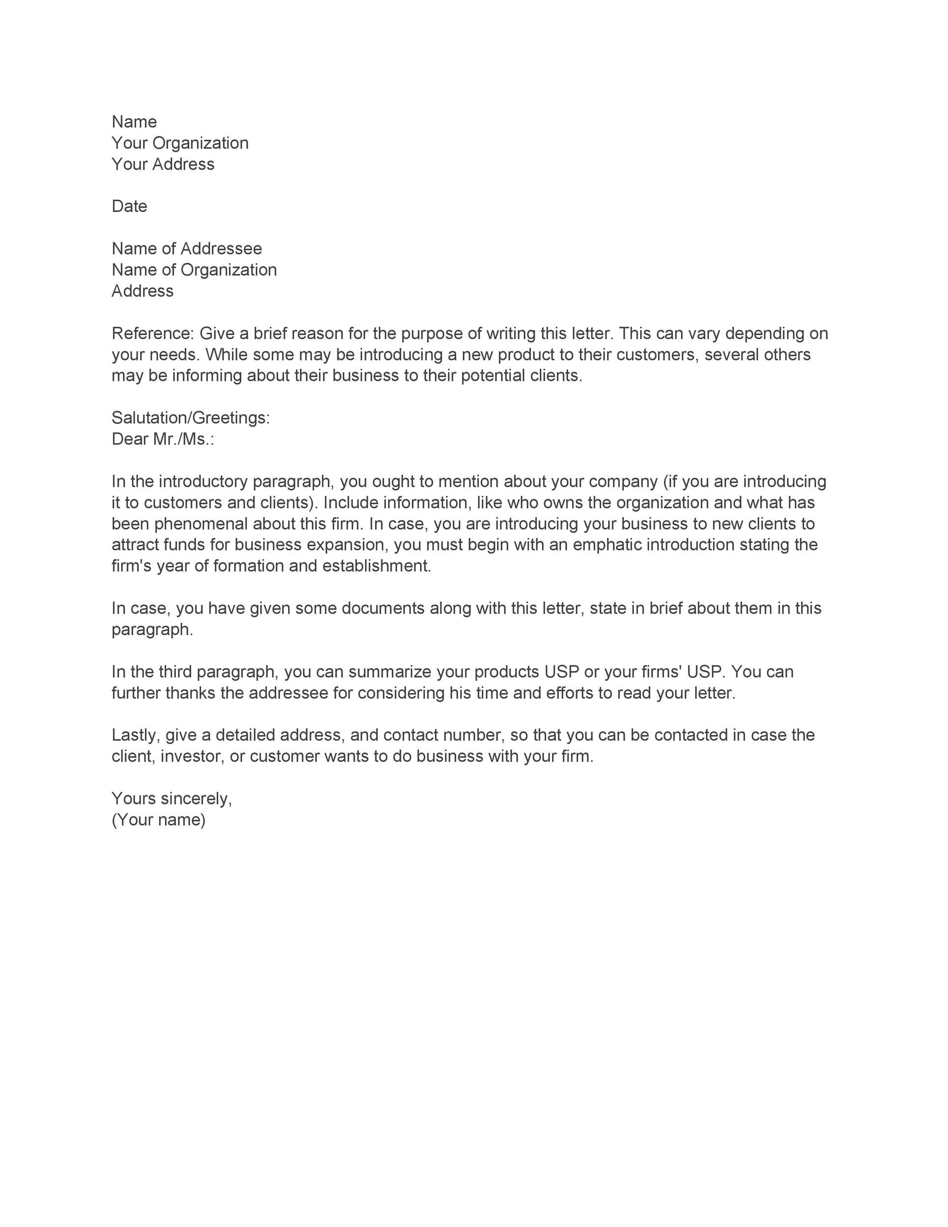 Free business introduction letter 30