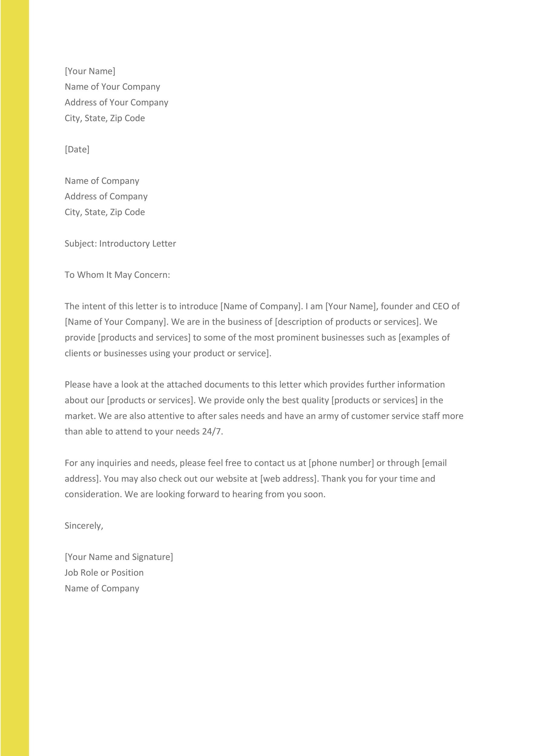 New Business Introduction Email Template