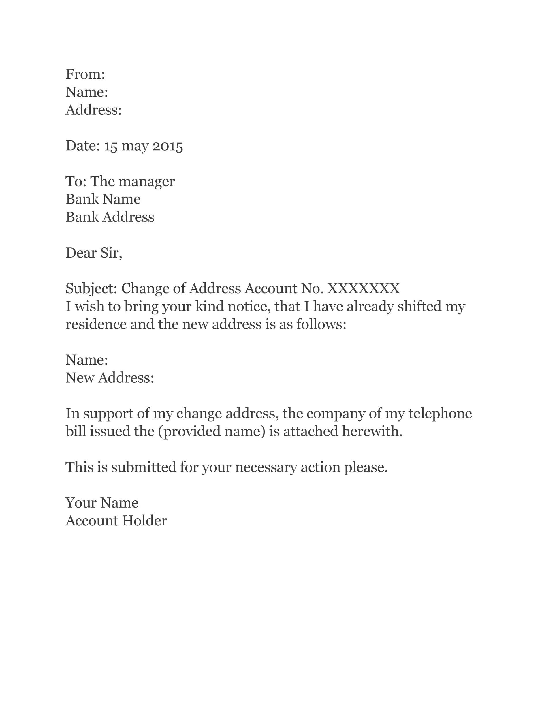 application letter for address change in gas agency