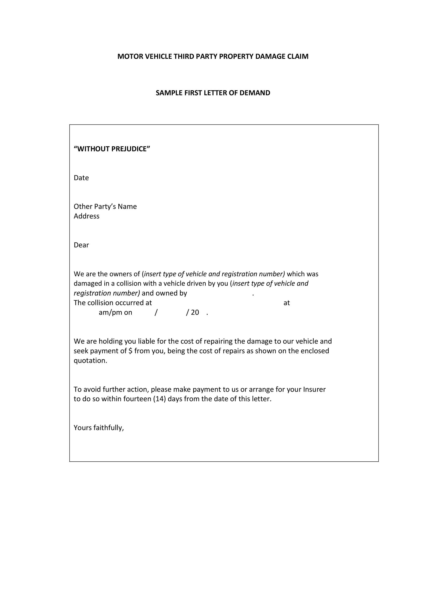 Insurance Claim Letter Samples from templatelab.com