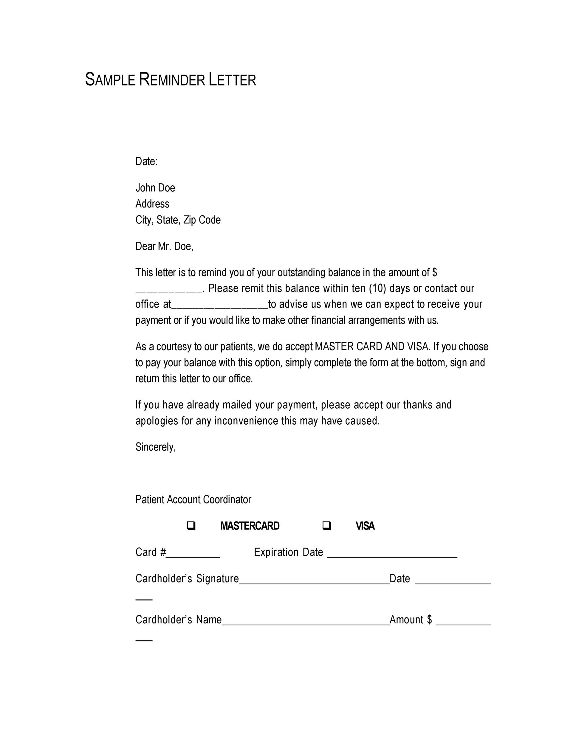 Free collection letter template 14
