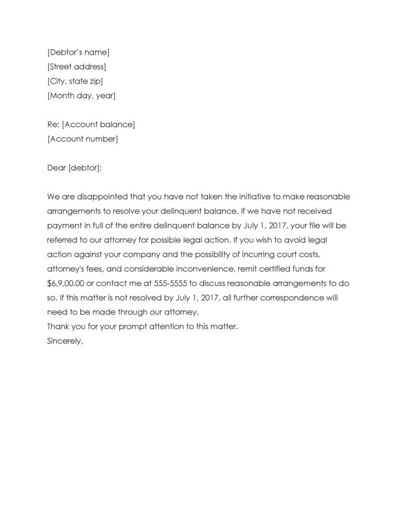 45 effective collection letter templates samples templatelab