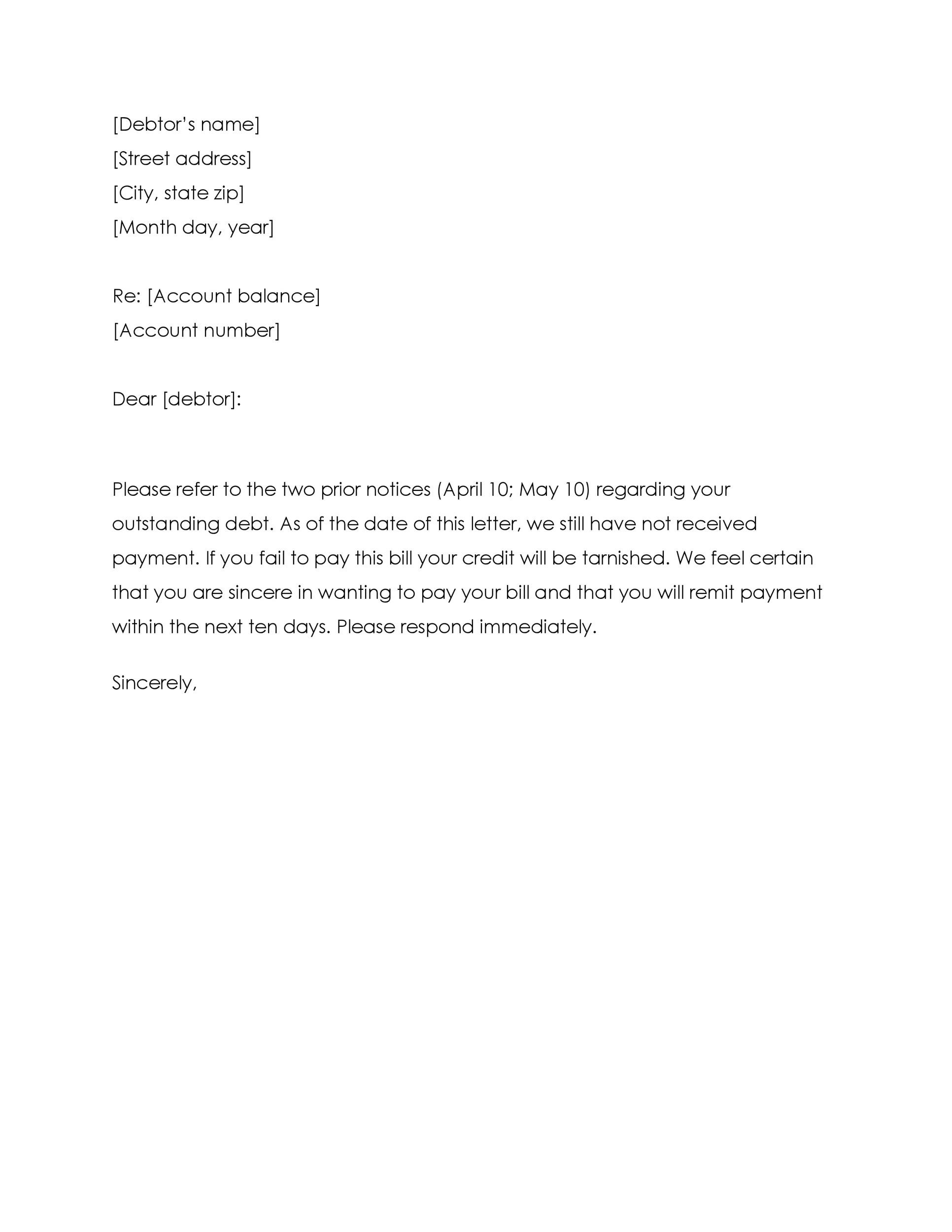 Free collection letter template 38