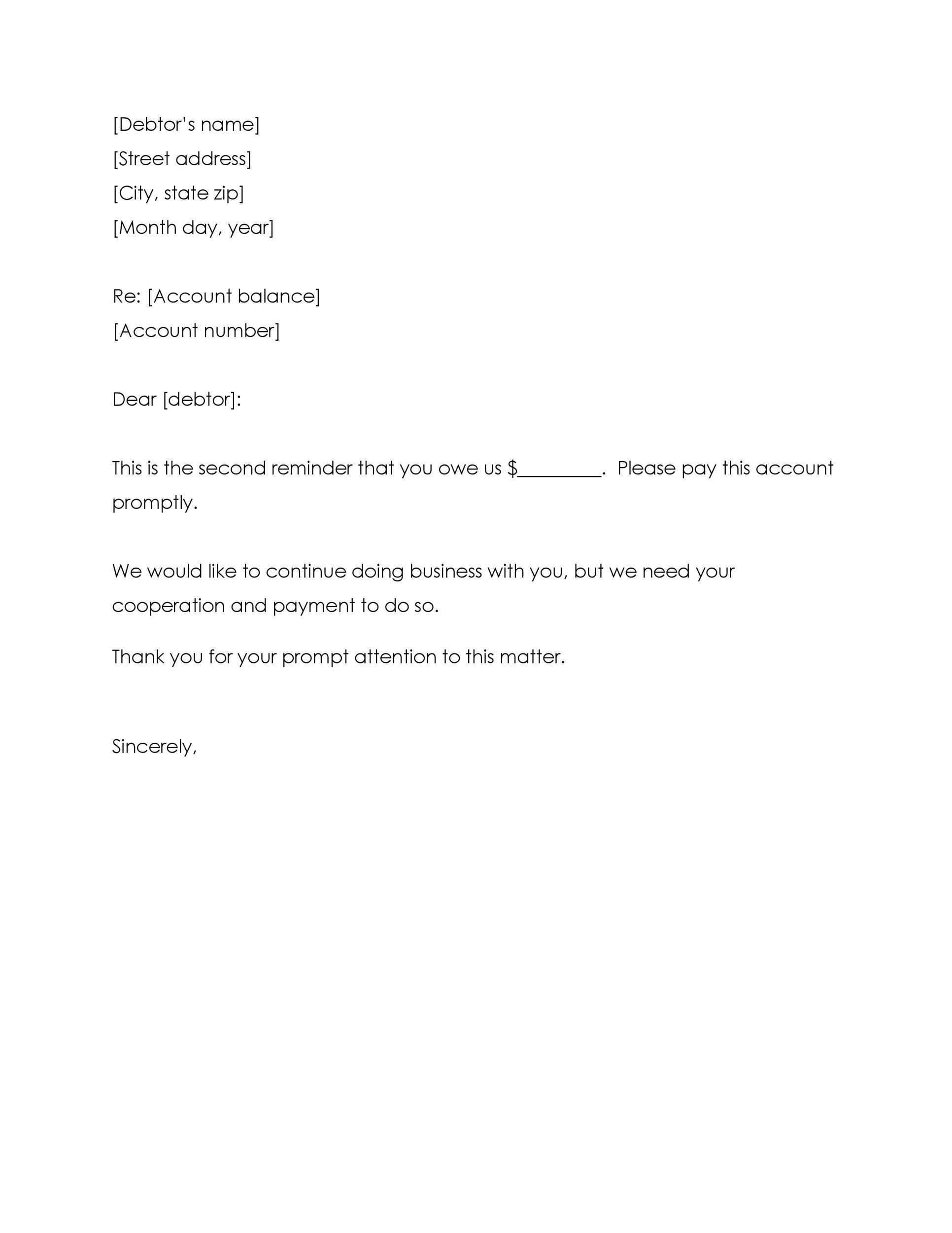 Free collection letter template 39