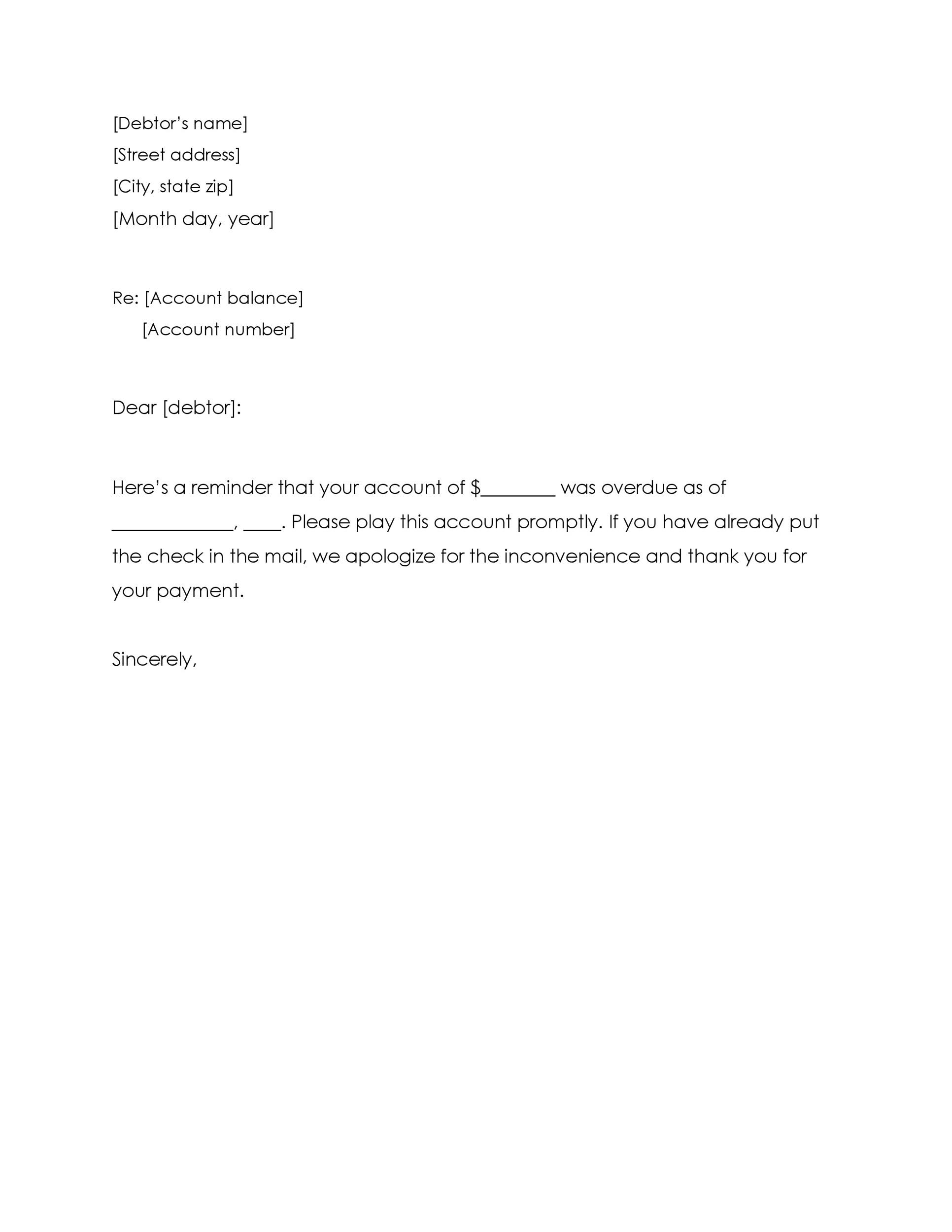 Example Of A Collection Letter To Collect A Debt from templatelab.com