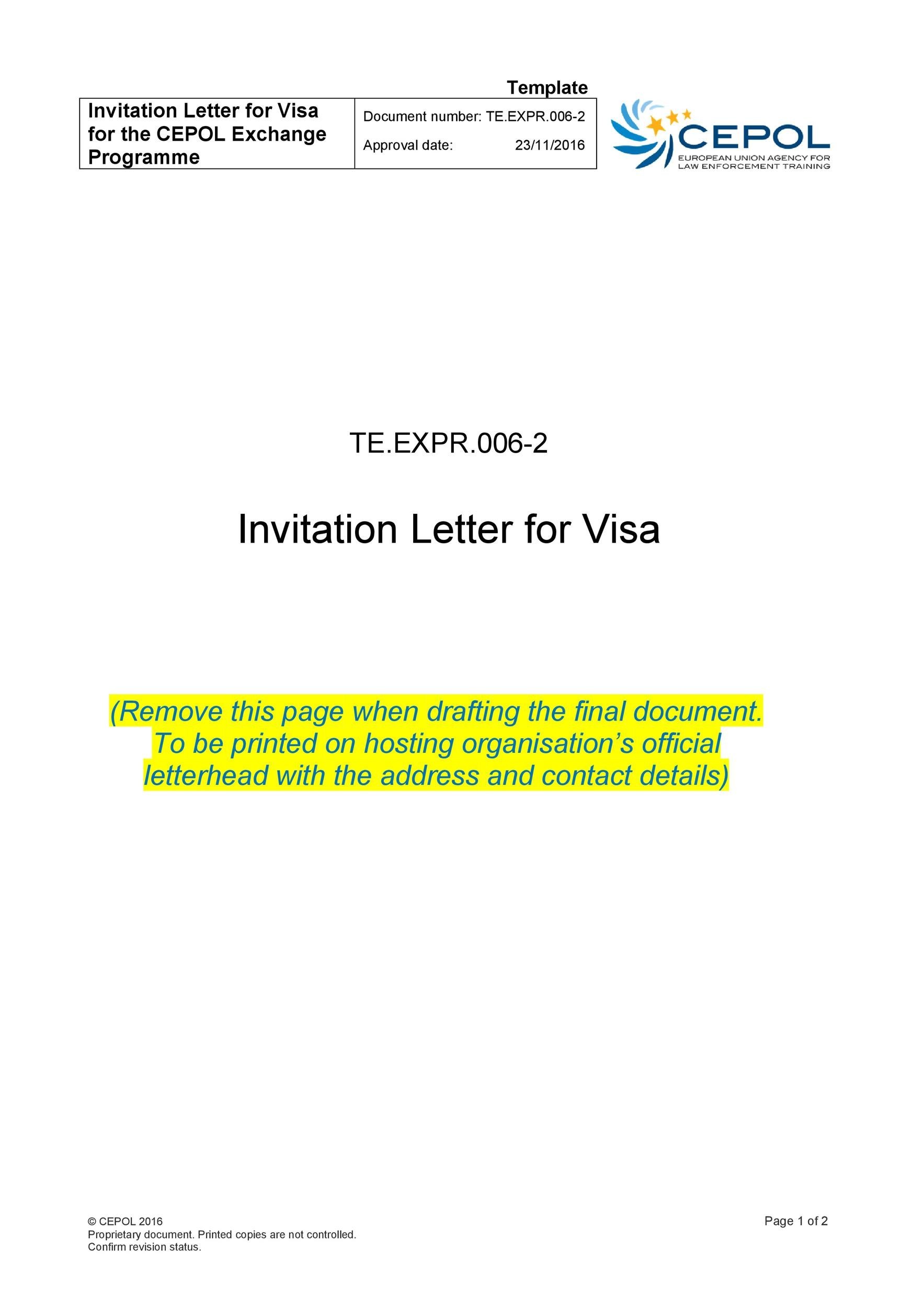 50 Best Invitation Letters (for Visa & General) ᐅ TemplateLab