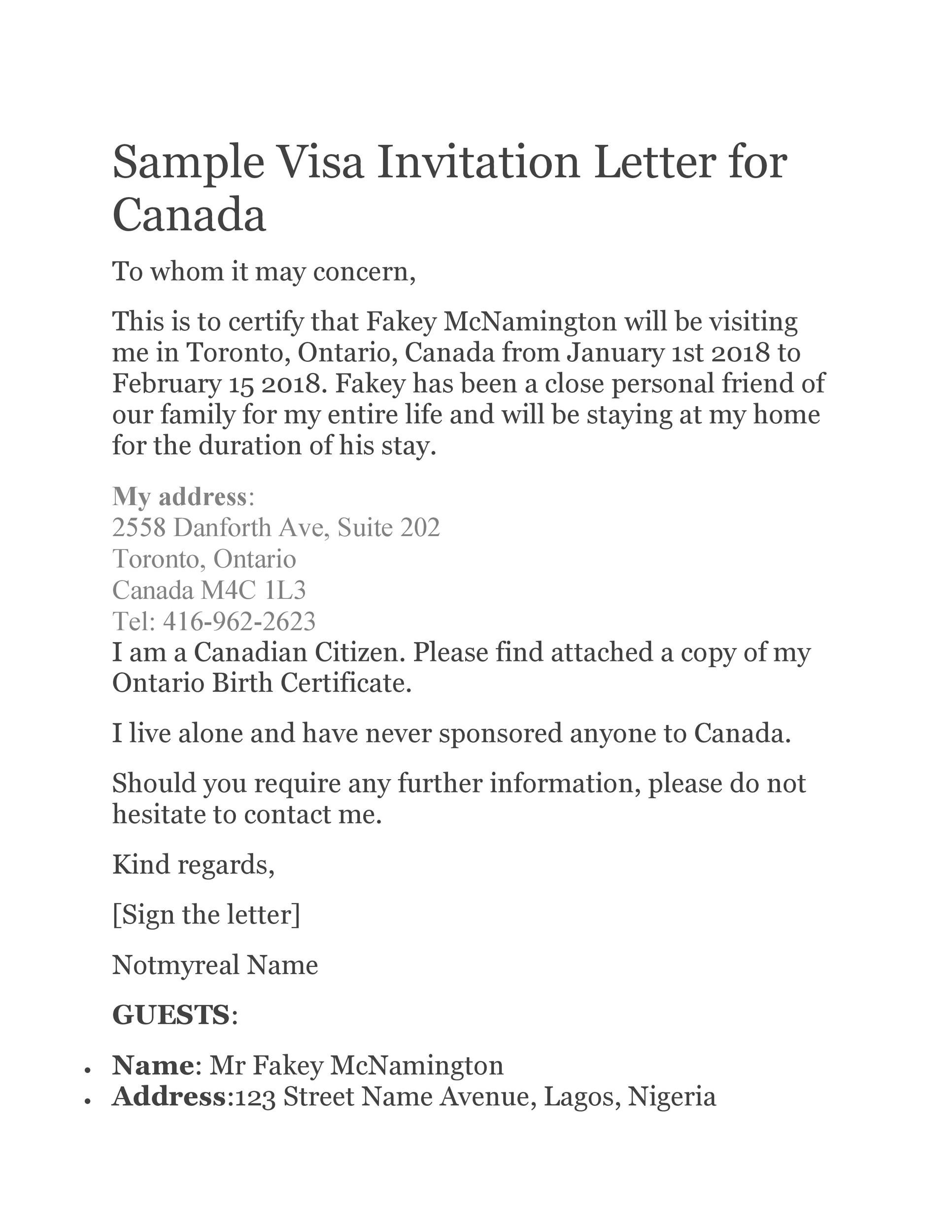 us tourist visa invitation letter