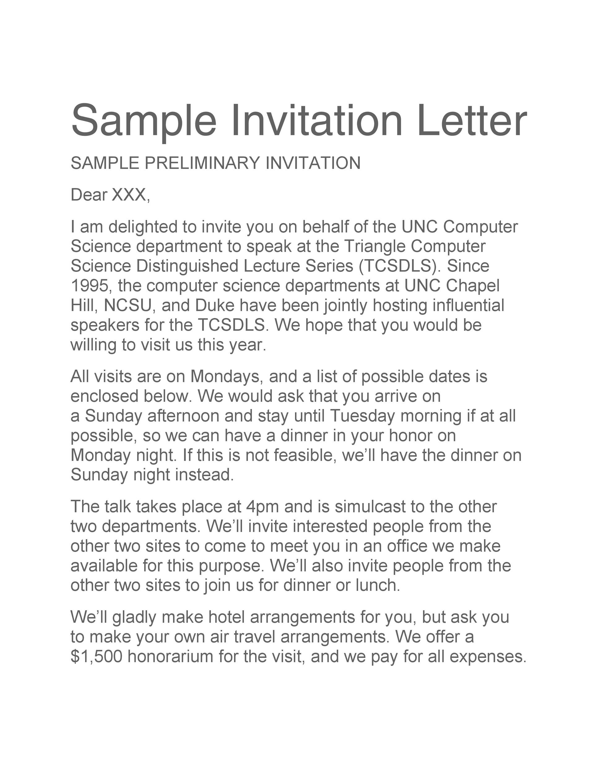 do i need invitation letter to visit usa