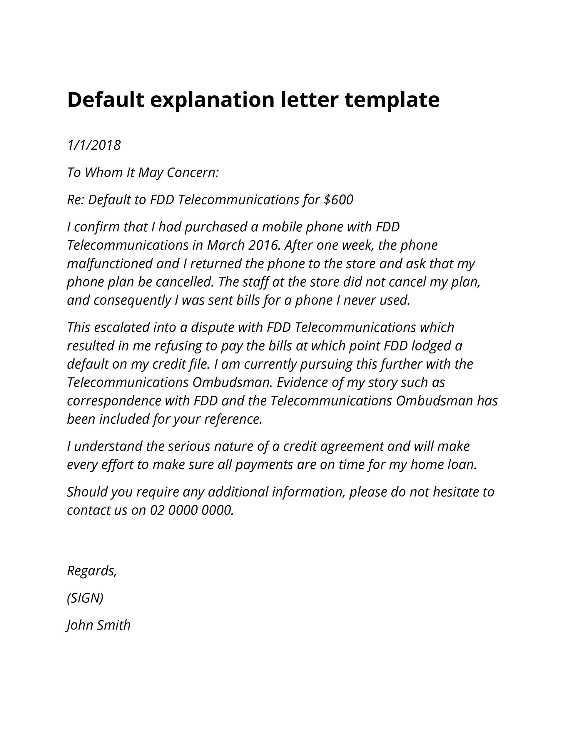 Letter Of Explanation Of Derogatory Credit / Letter Of Explanation