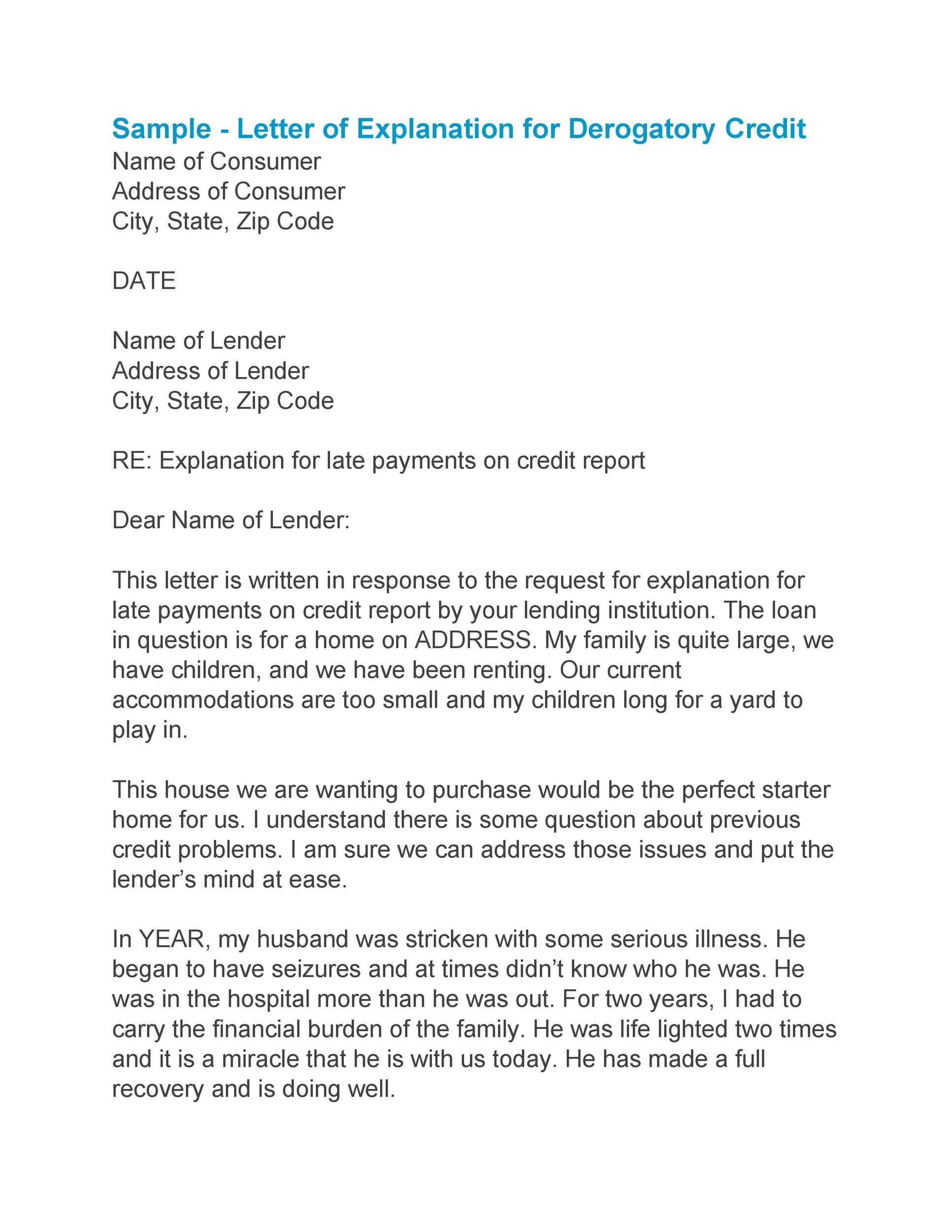 Letter Of Explanation To Underwriter from templatelab.com