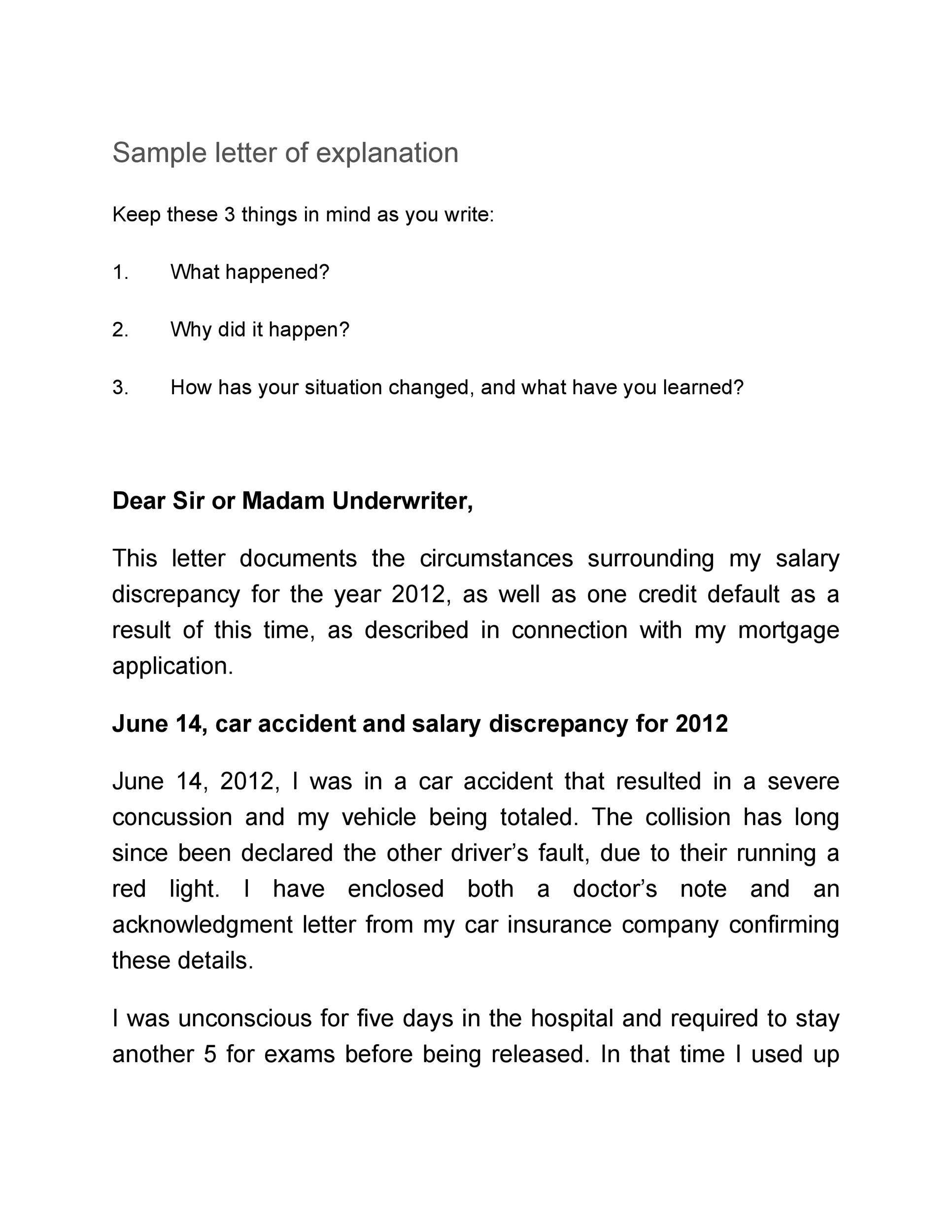 Letter Of Explanation Sample To Underwriter from templatelab.com
