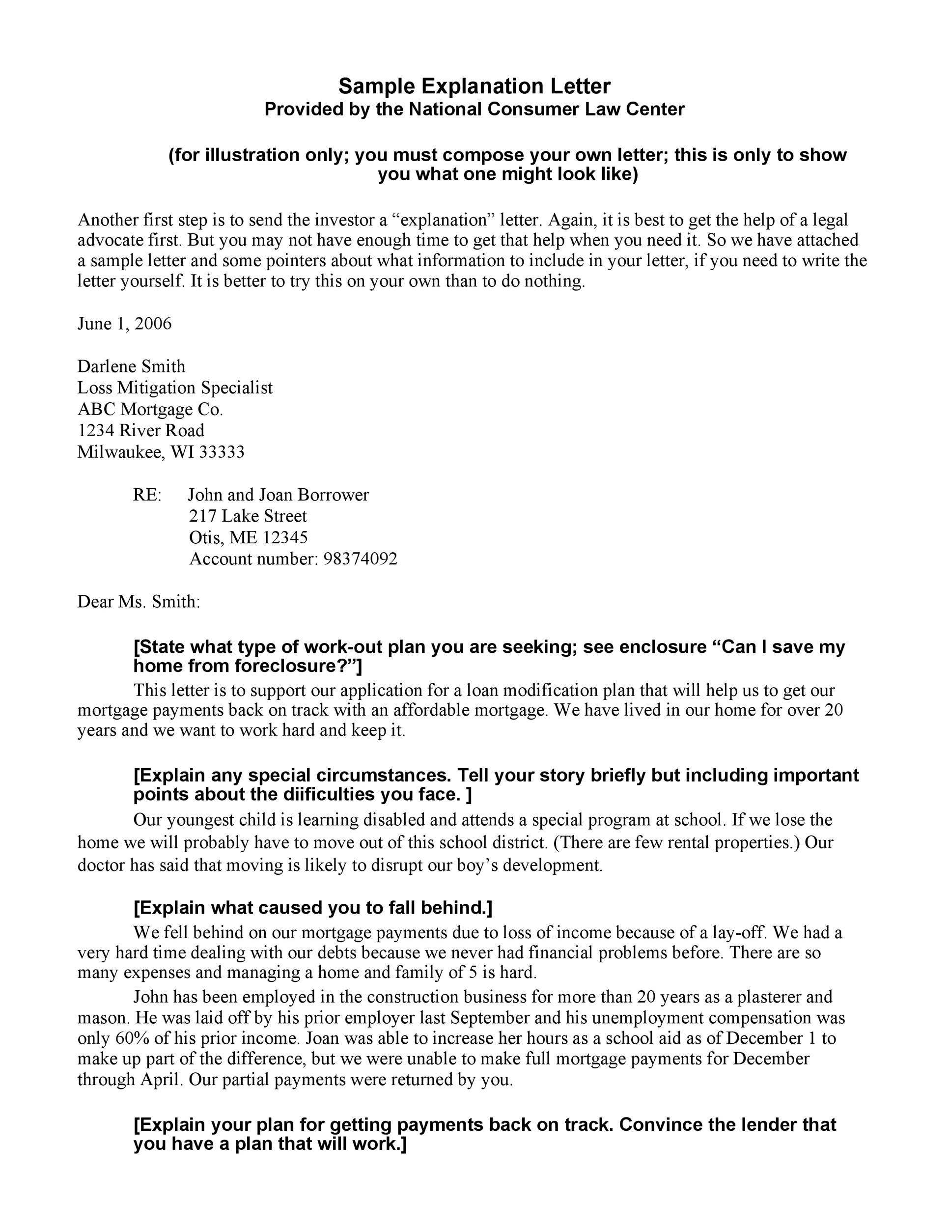 Free letter of explanation 39