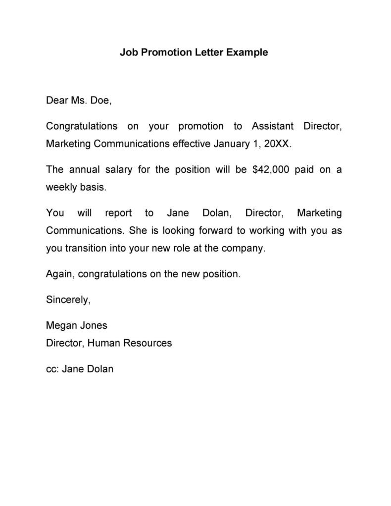 how to write application letter for promotion