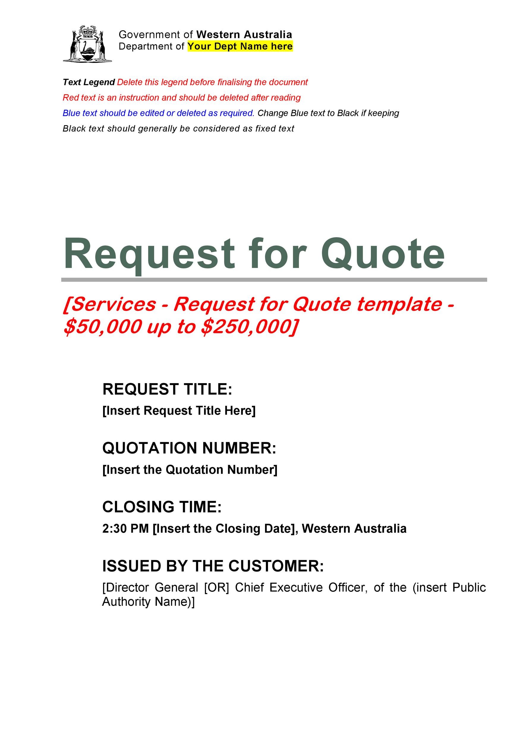 Sample Letter For Quotation Request from templatelab.com