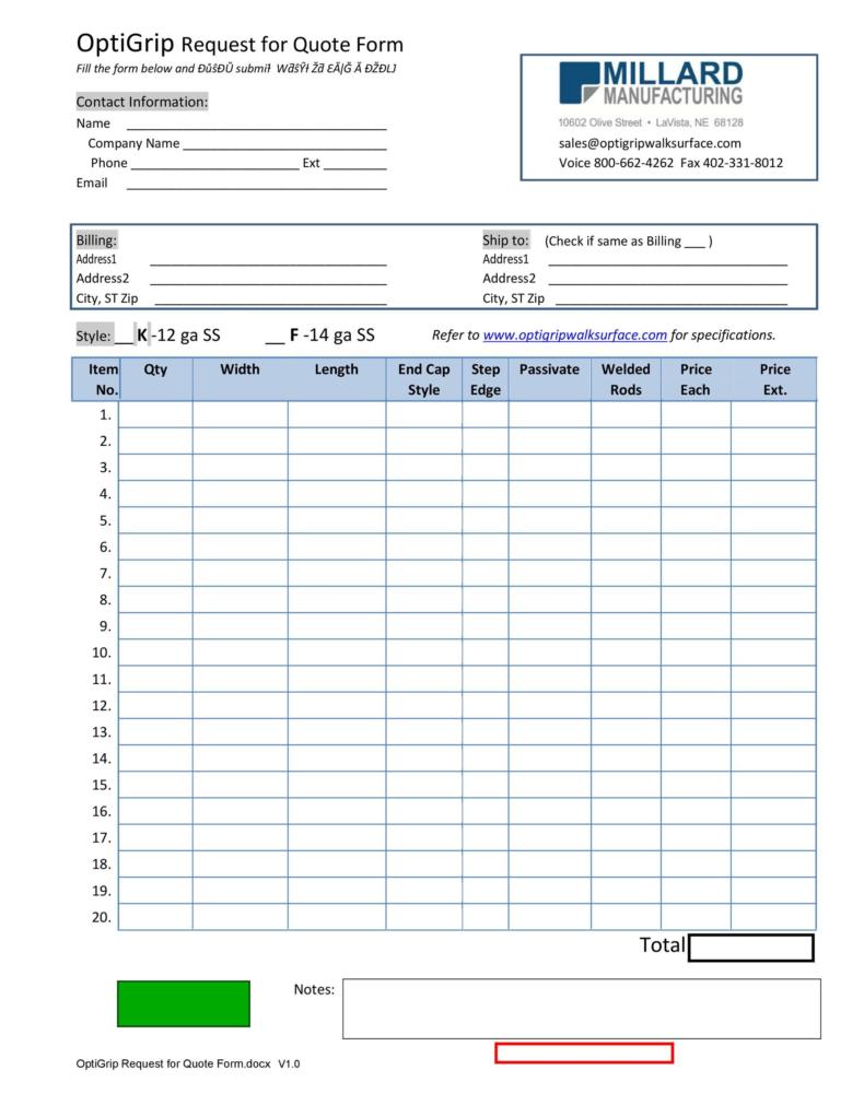 50 Simple Request For Quote Templates (& Forms) ᐅ TemplateLab