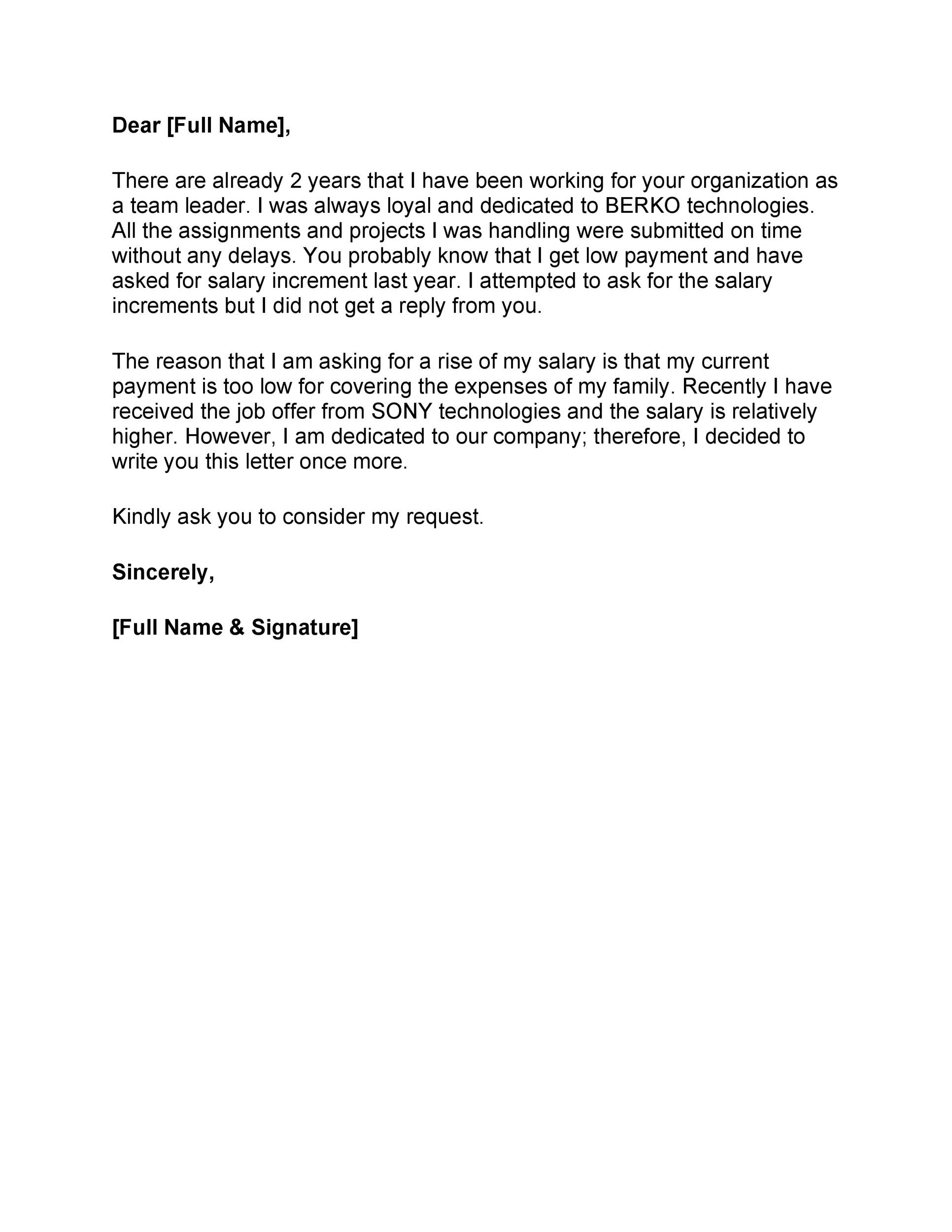 Pay Raise Letter To Employee from templatelab.com