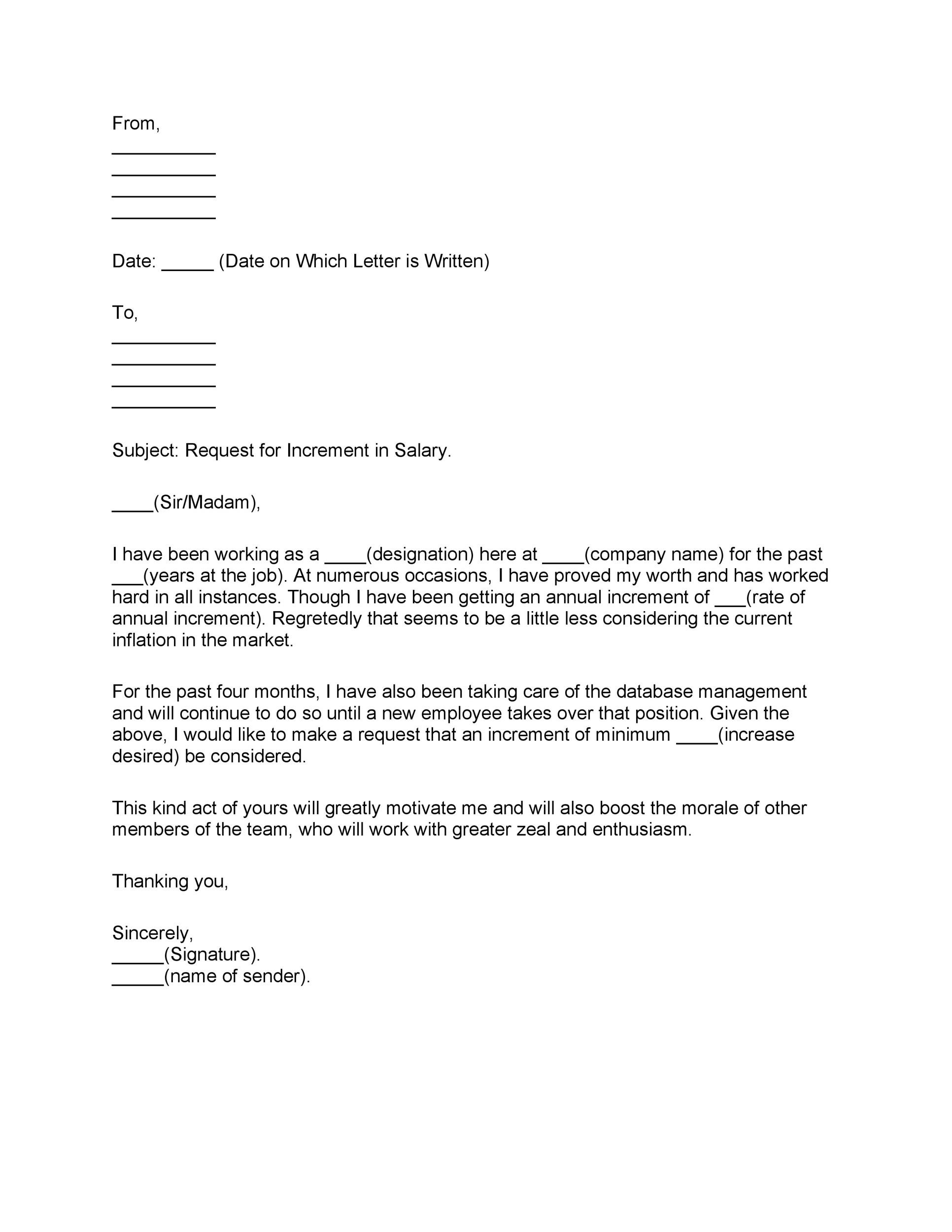 Letter Asking For Salary Increase from templatelab.com