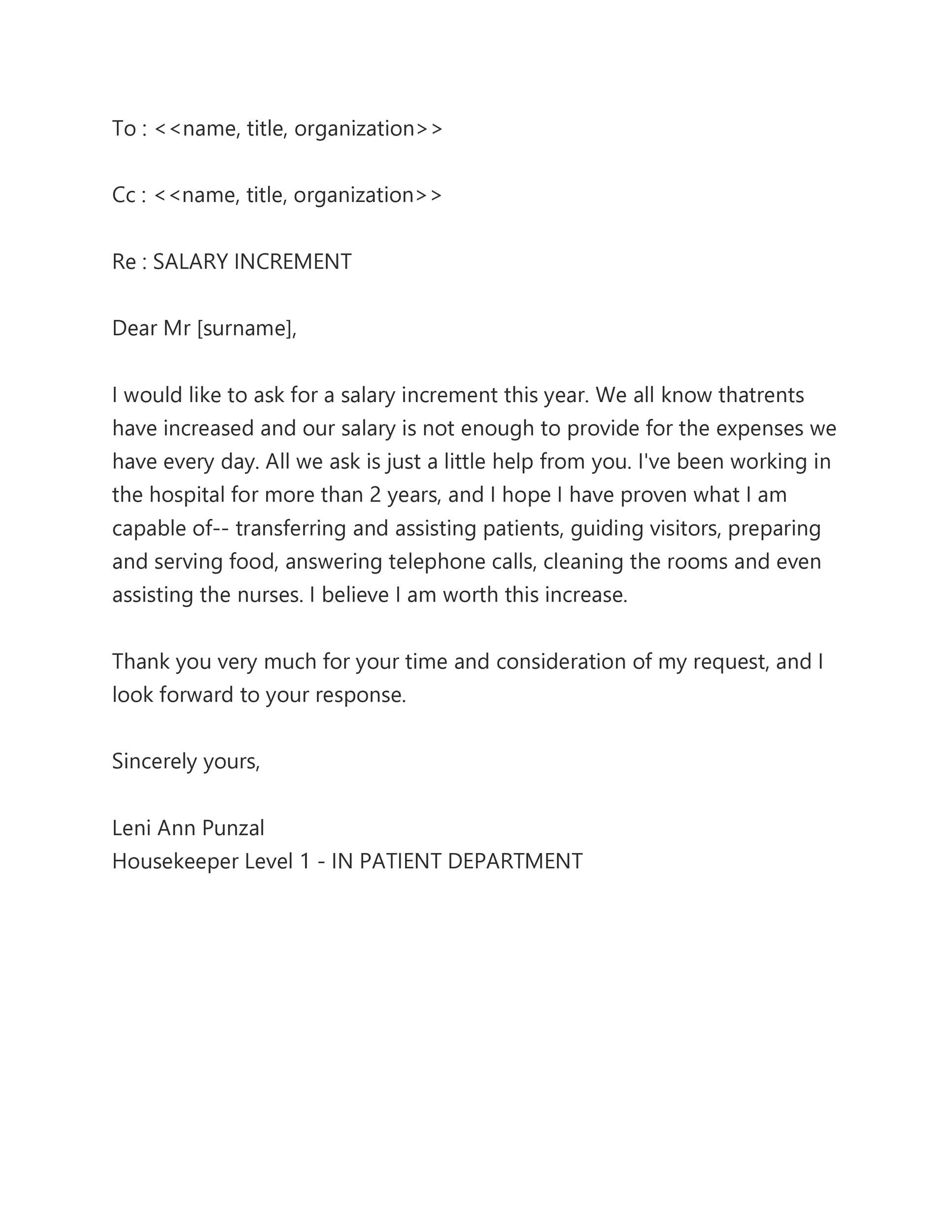 Pay Increase Letter To Give Employees from templatelab.com