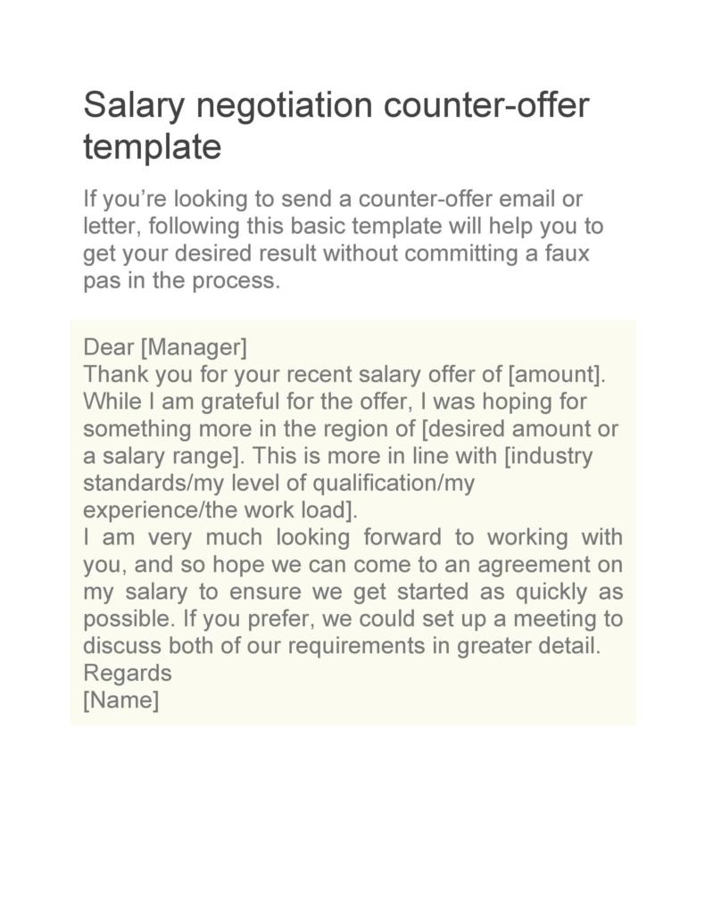 49 Best Salary Negotiation Letters, Emails & Tips ᐅ TemplateLab