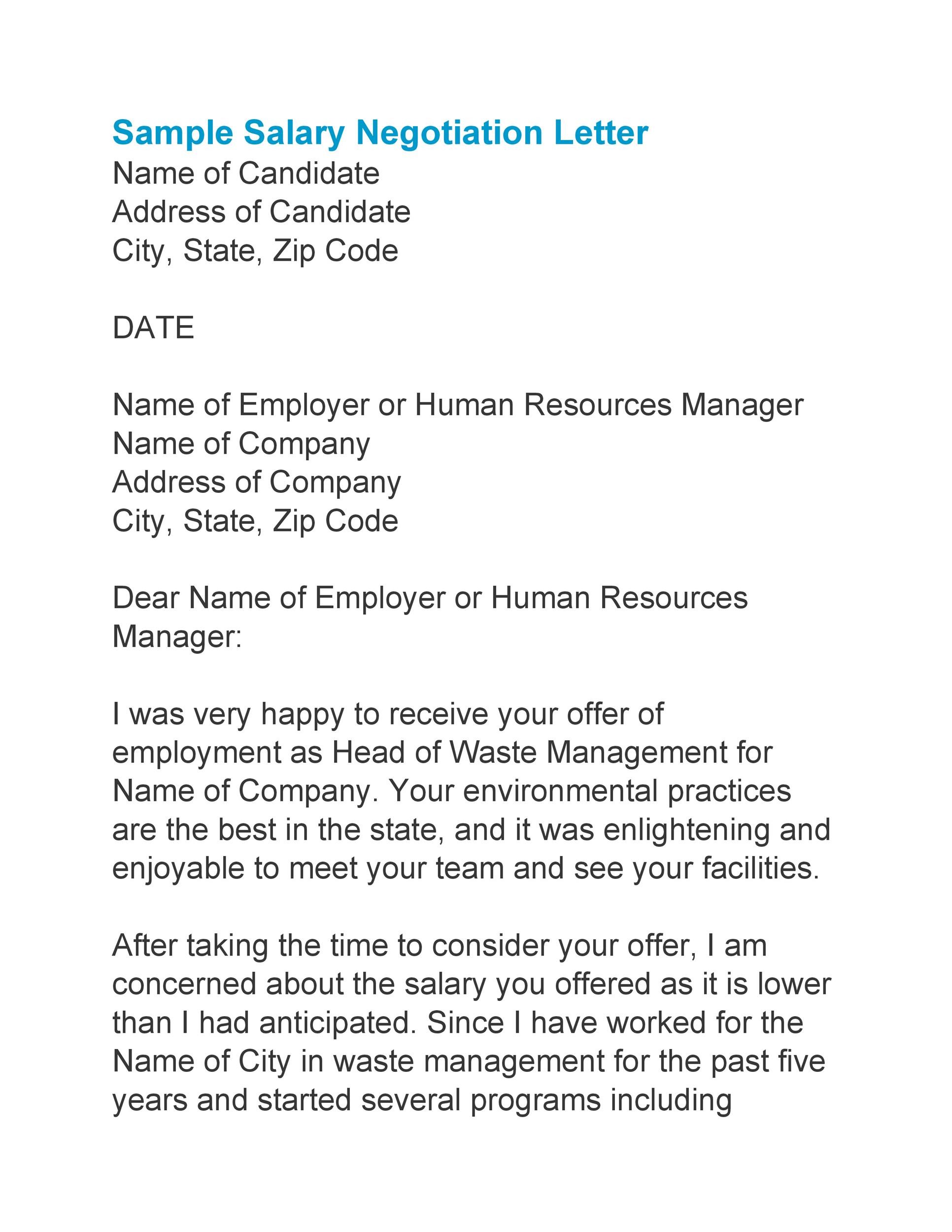 Negotiating Salary Email Template