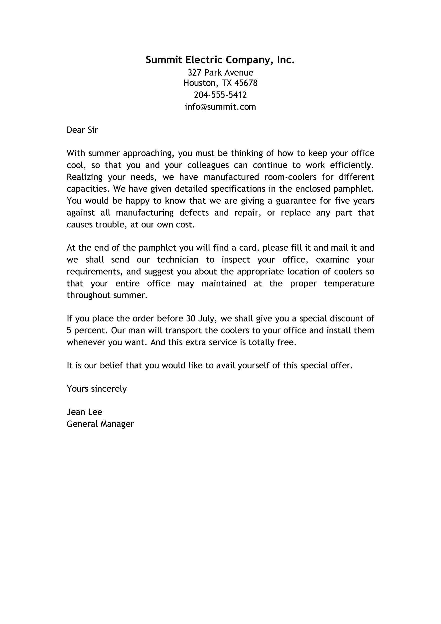 Free sales letter template 08