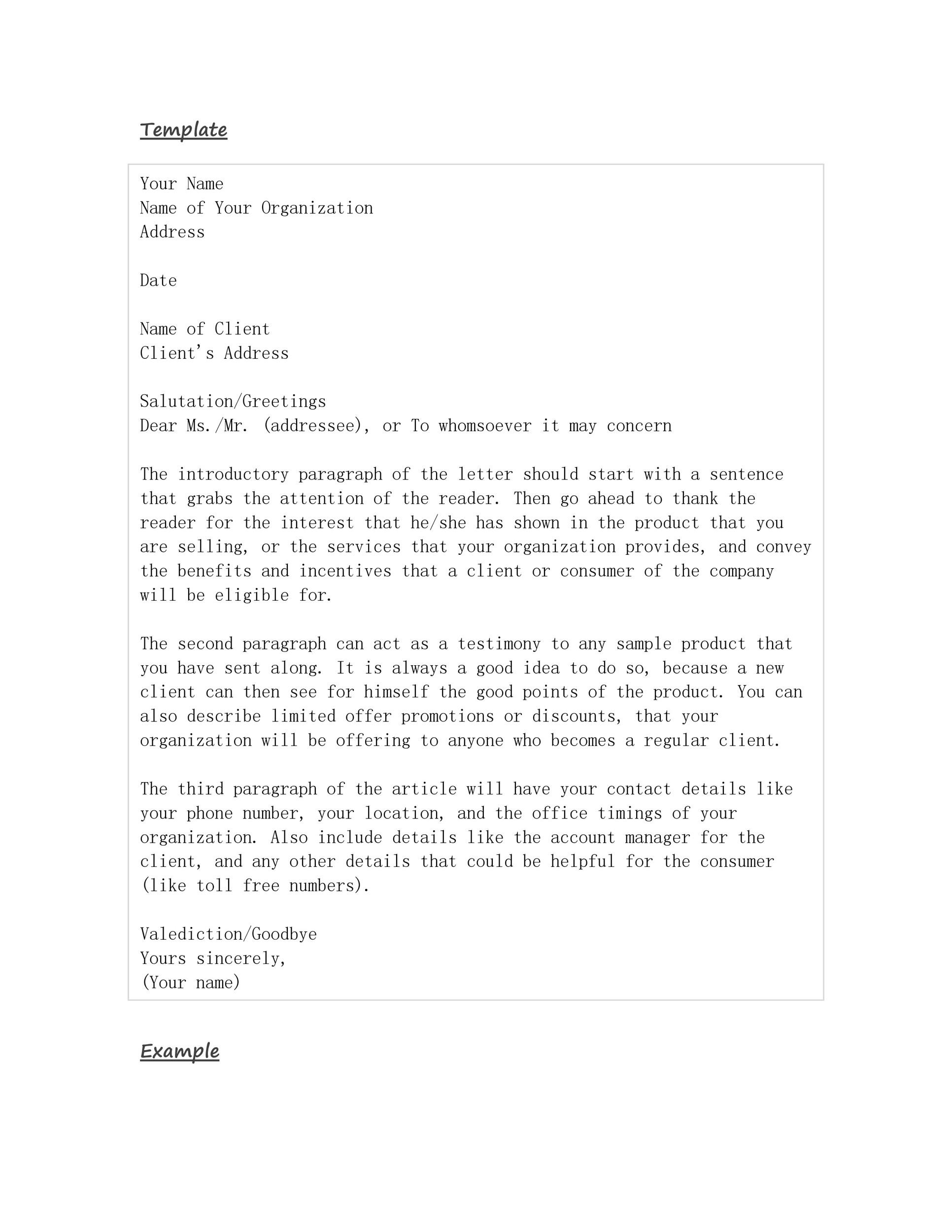 Free sales letter template 12