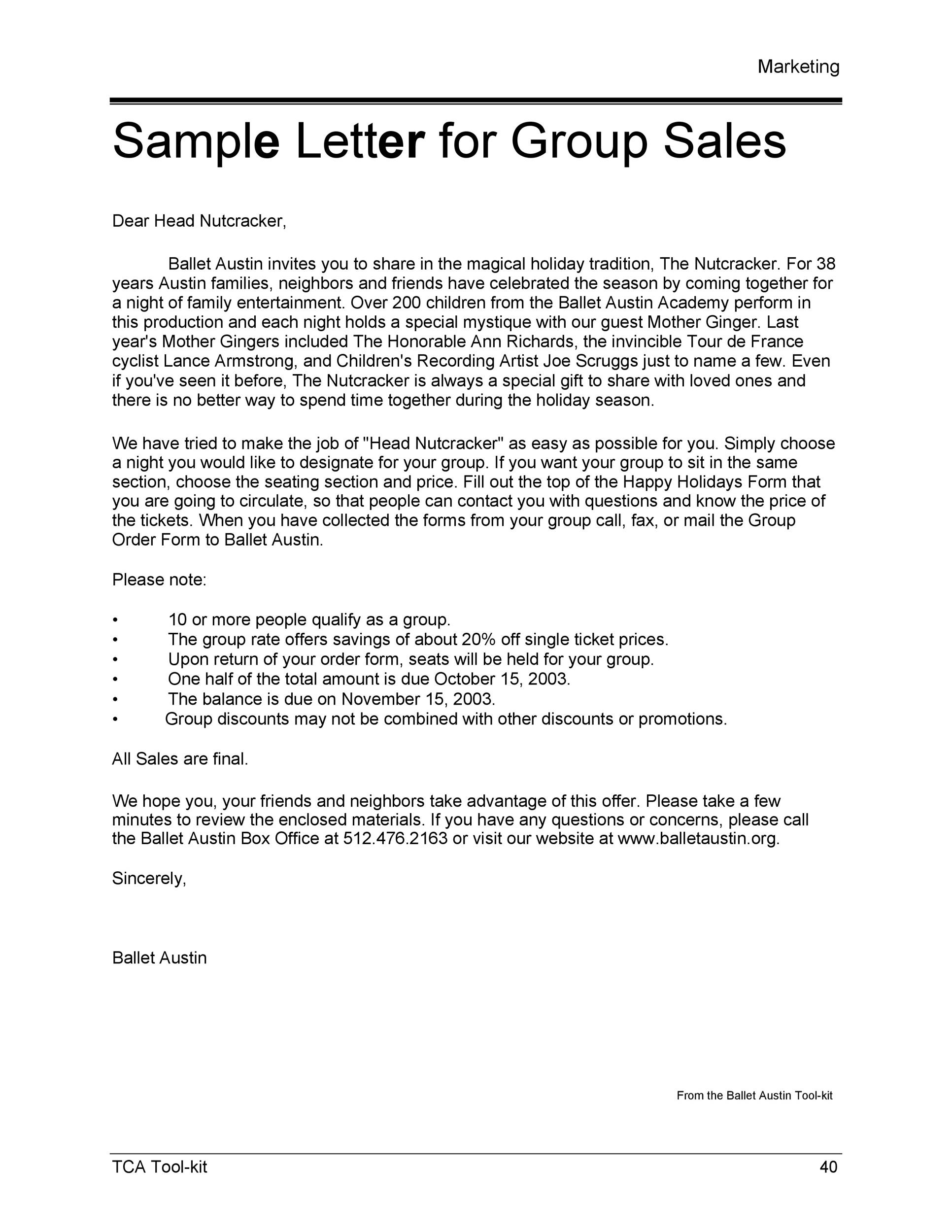 Free sales letter template 20