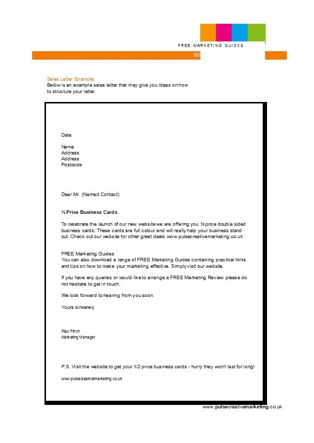 Free sales letter template 29