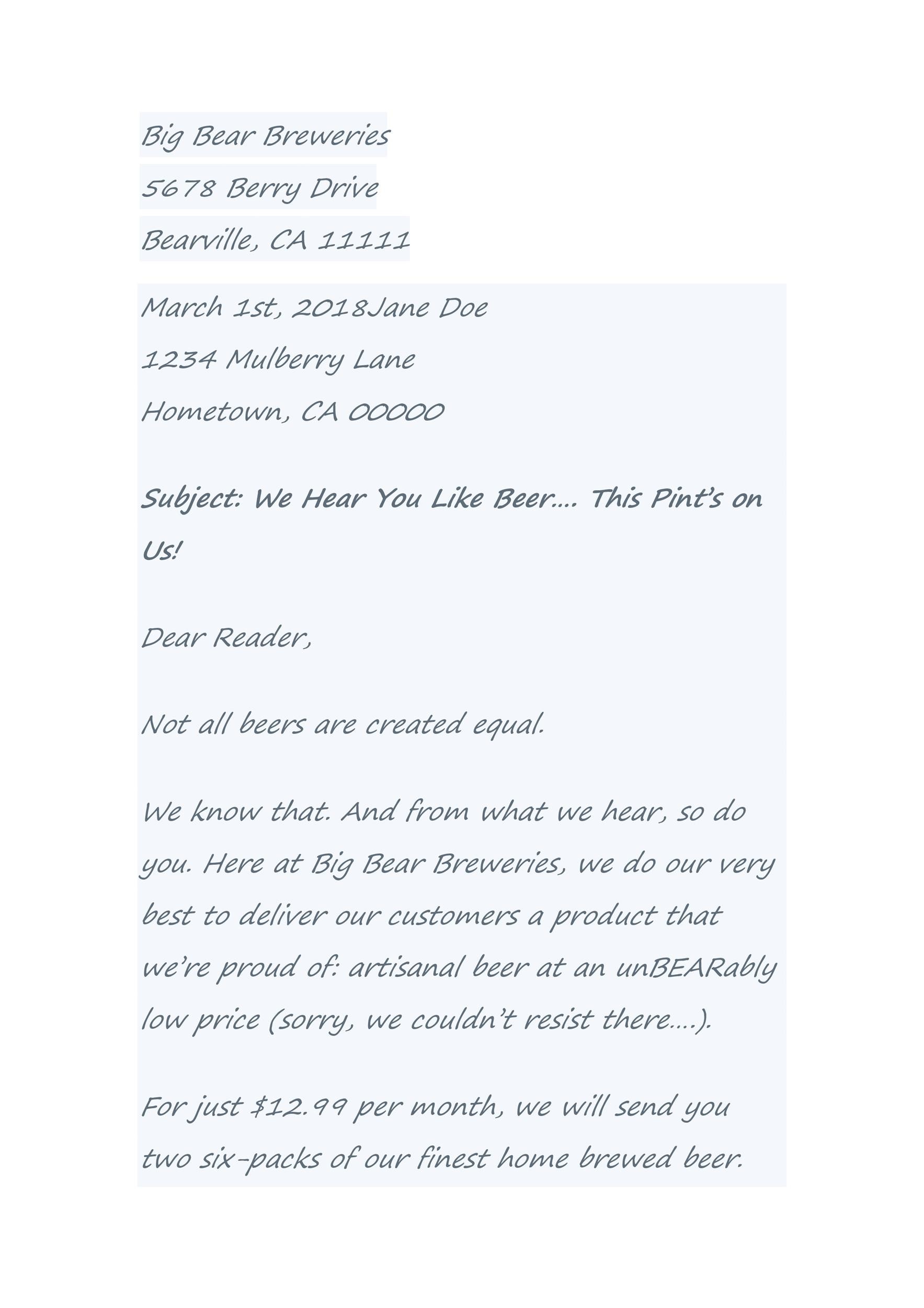 Free sales letter template 46