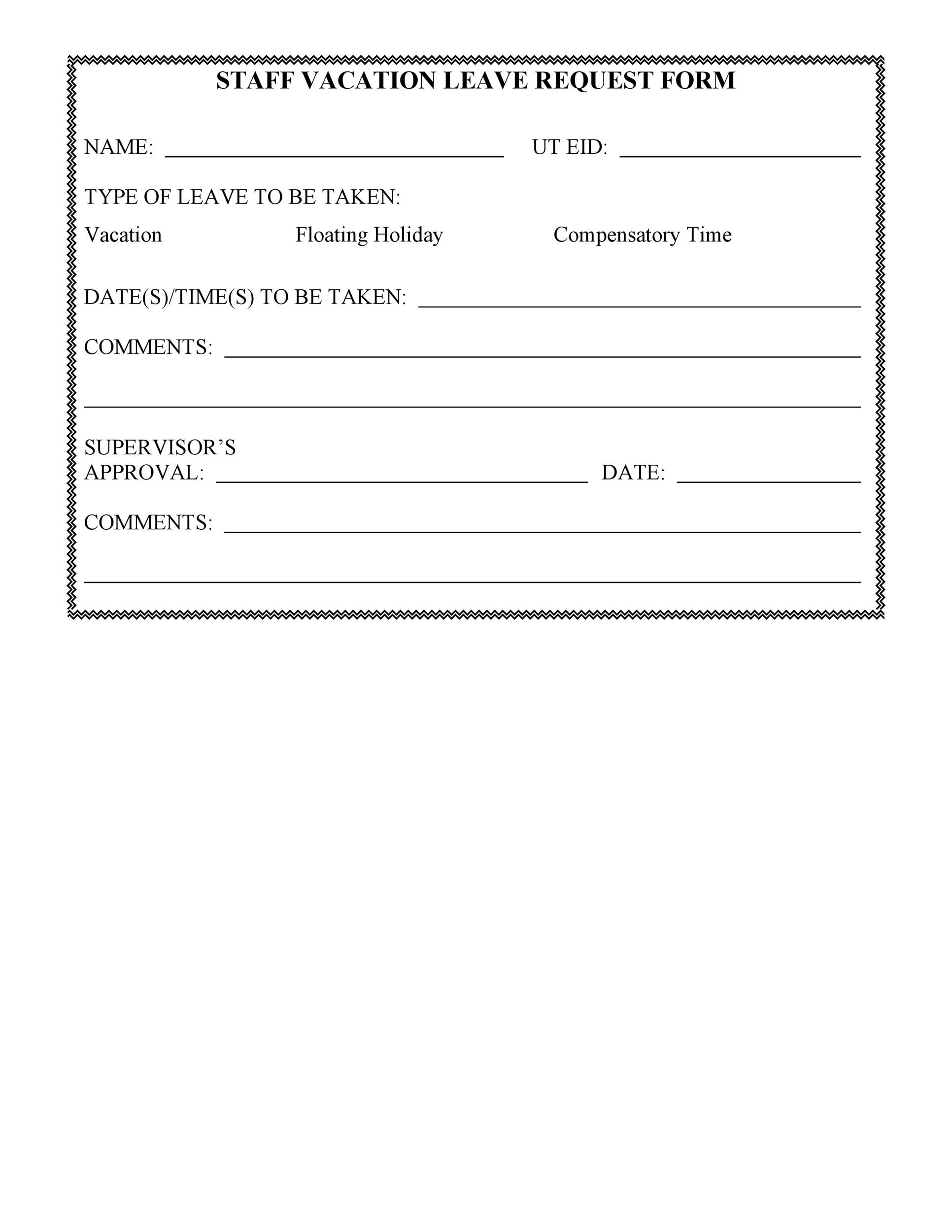 50 Professional Employee Vacation Request Forms Word TemplateLab 50 Professional Employee Vacation Request Forms Word TemplateLab