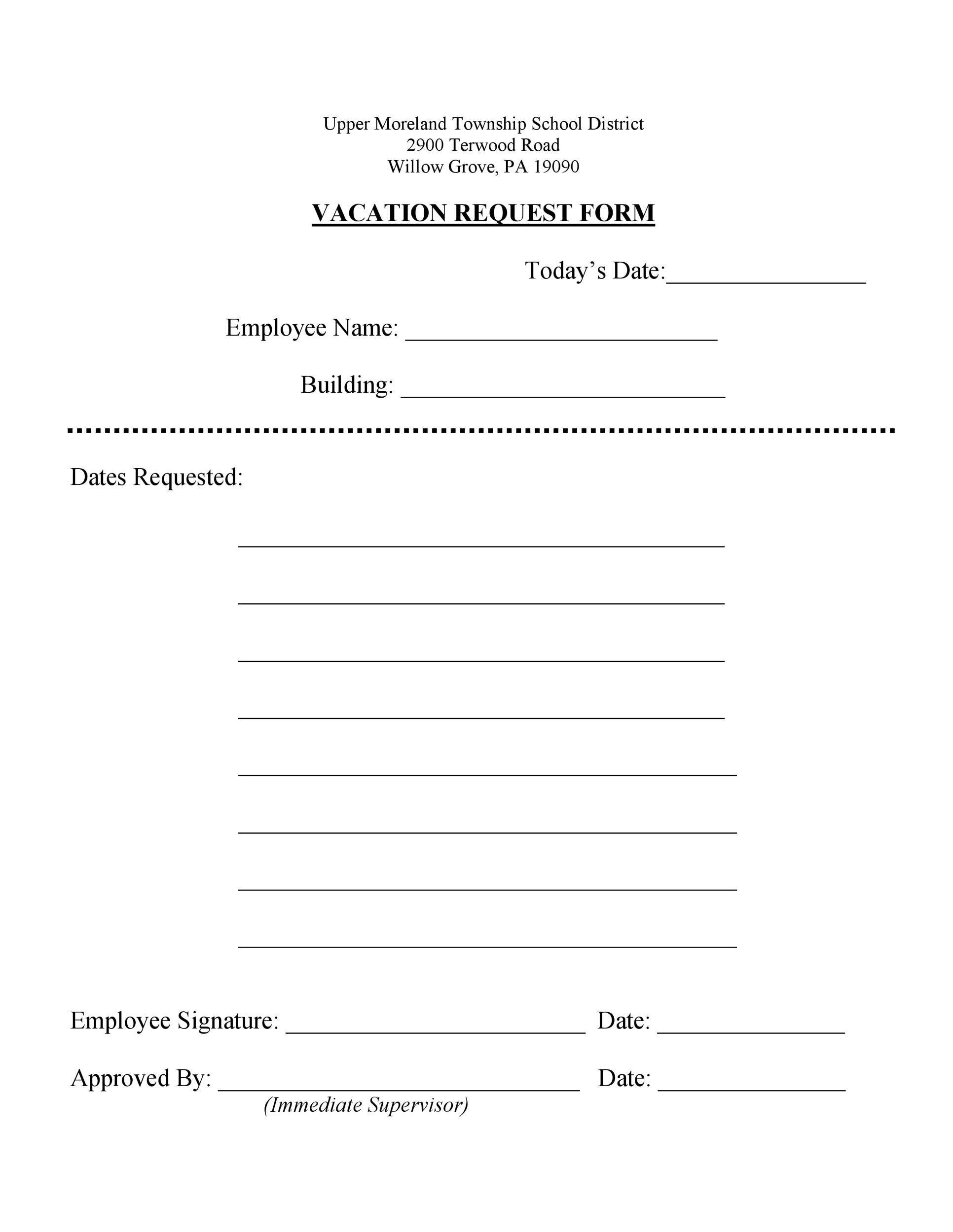Free vacation request form 19