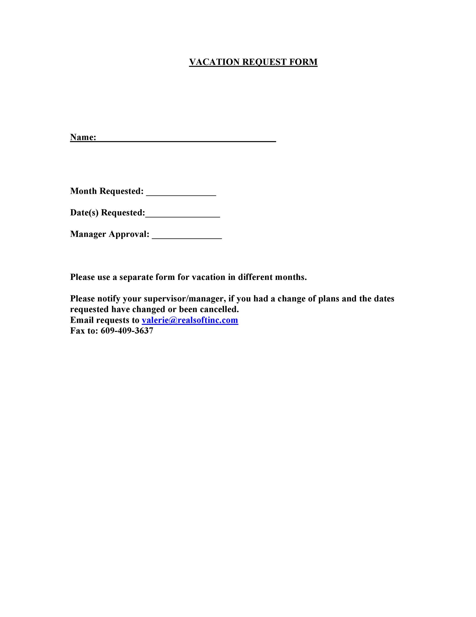 Free vacation request form 22