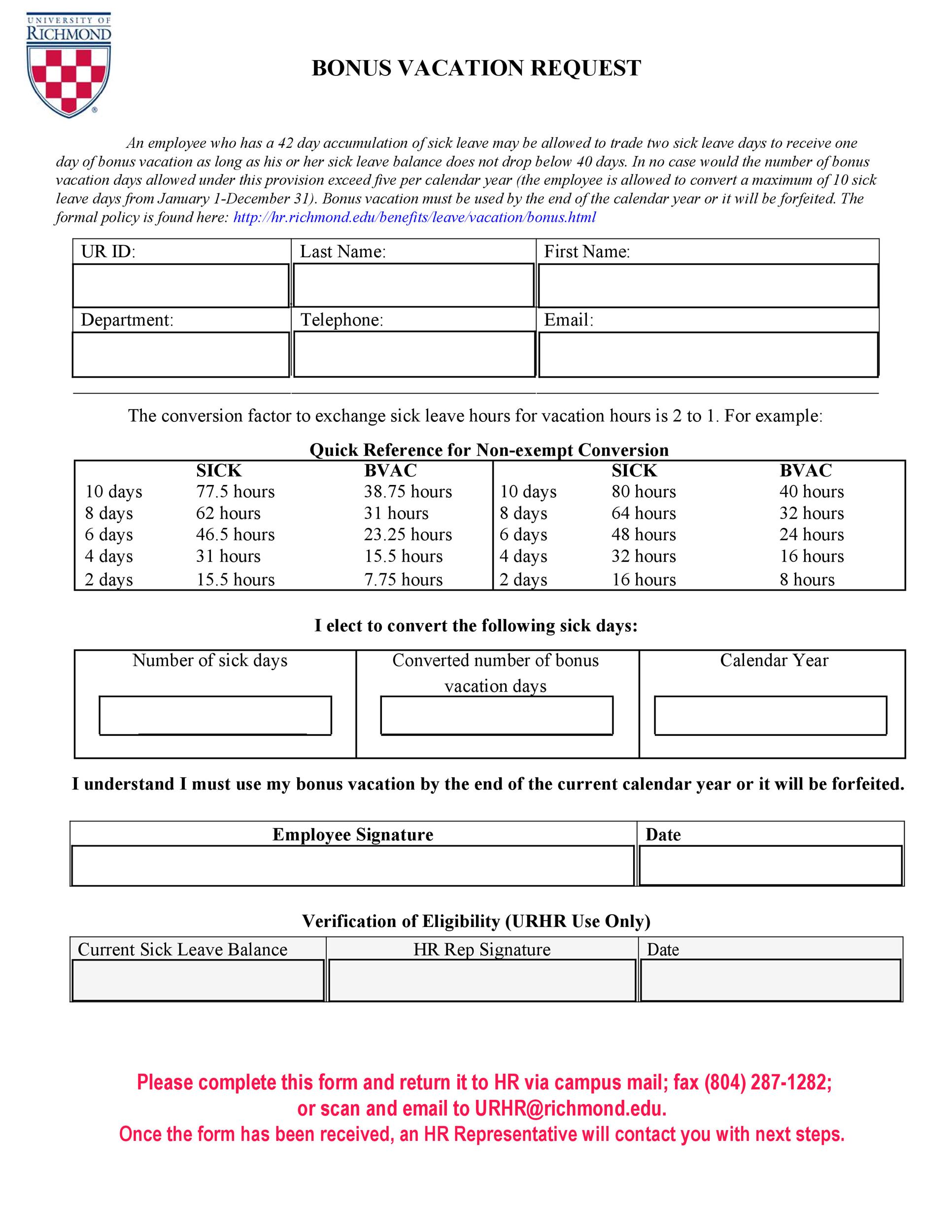 Free vacation request form 49