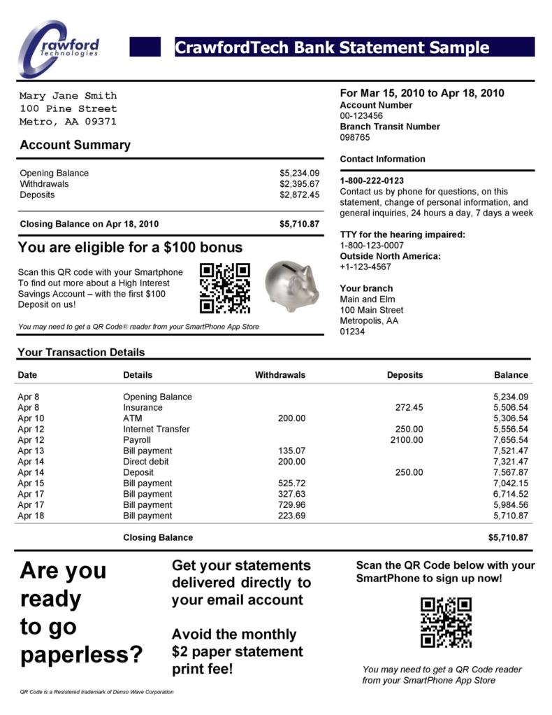 35 Editable Bank Statement Templates FREE TemplateLab