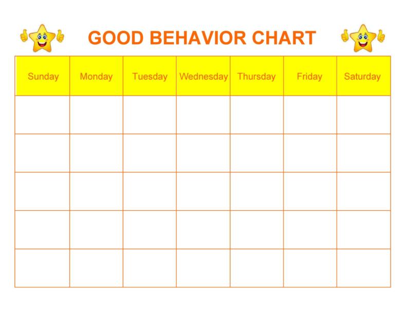 42 Printable Behavior Chart Templates for Kids TemplateLab